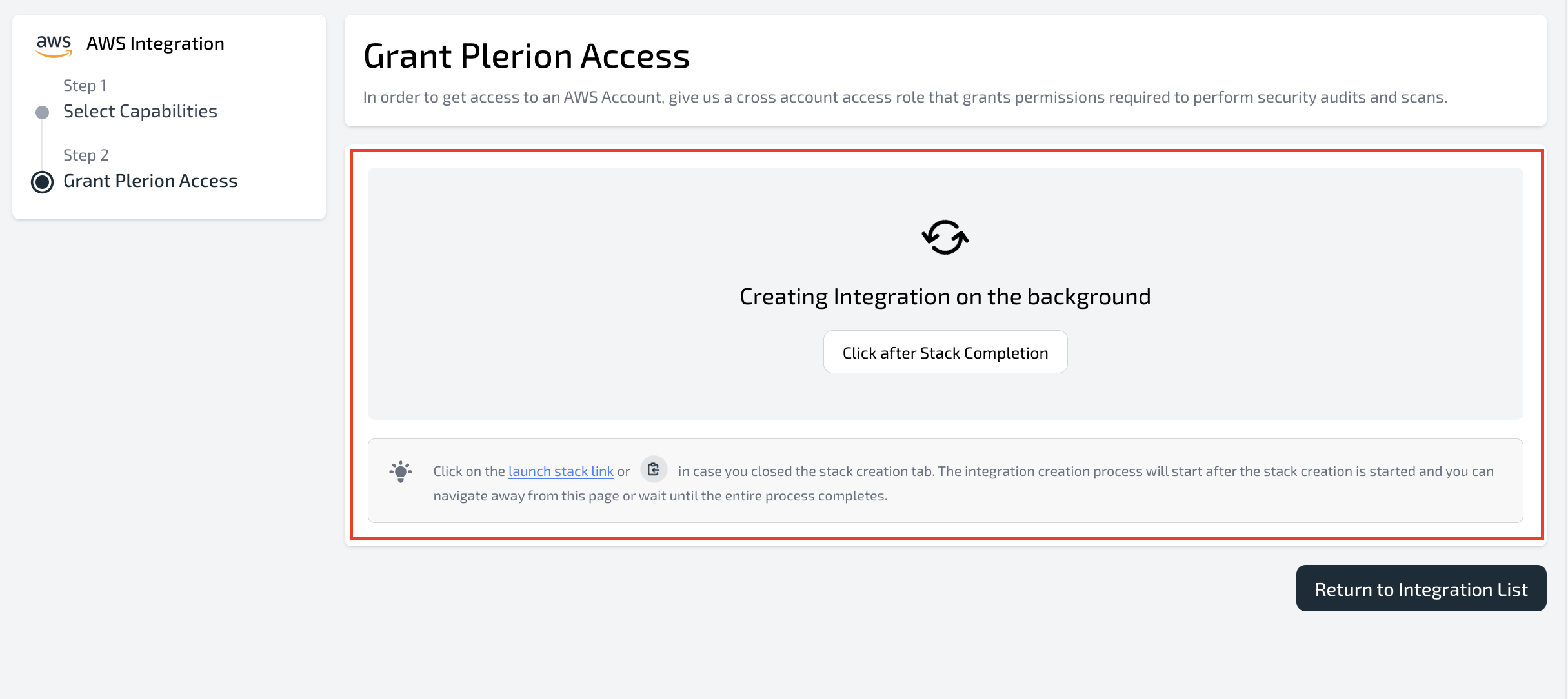 AWS CloudFormation Quick create stack page with default parameters