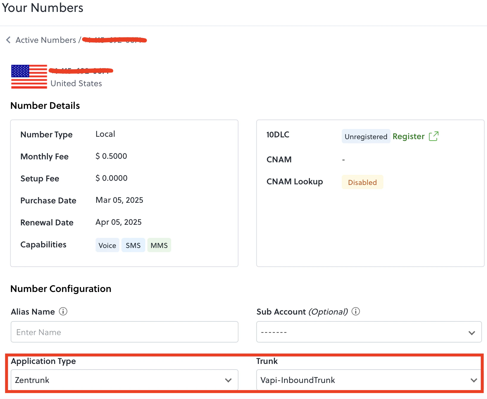 Attach a Plivo phone number to the inbound trunk