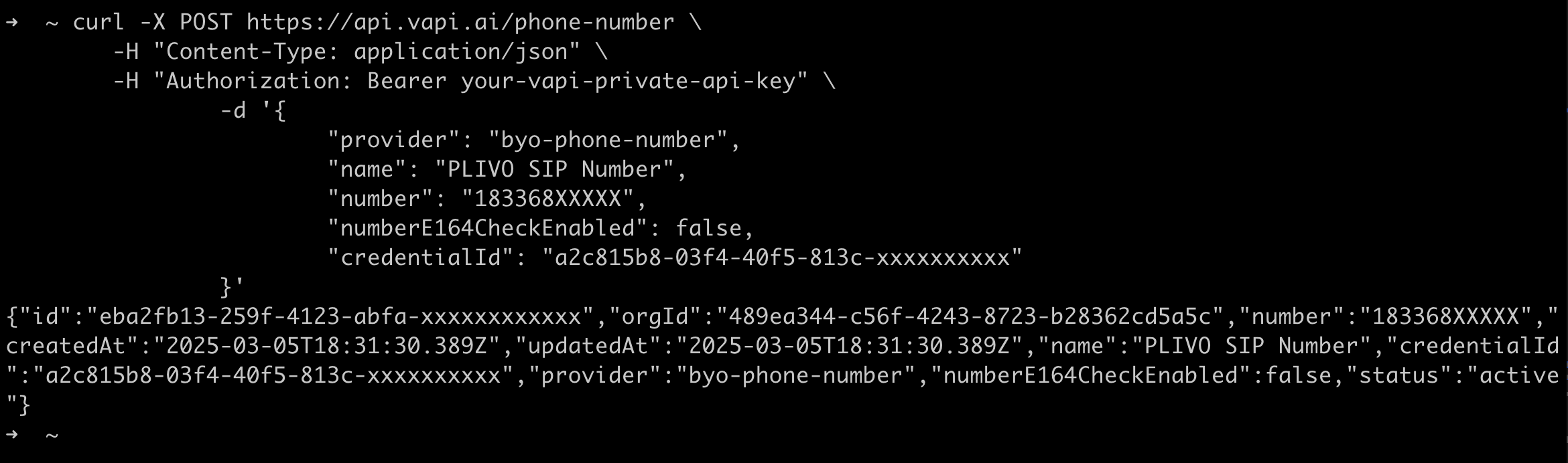 Configure Vapi with the outbound trunk