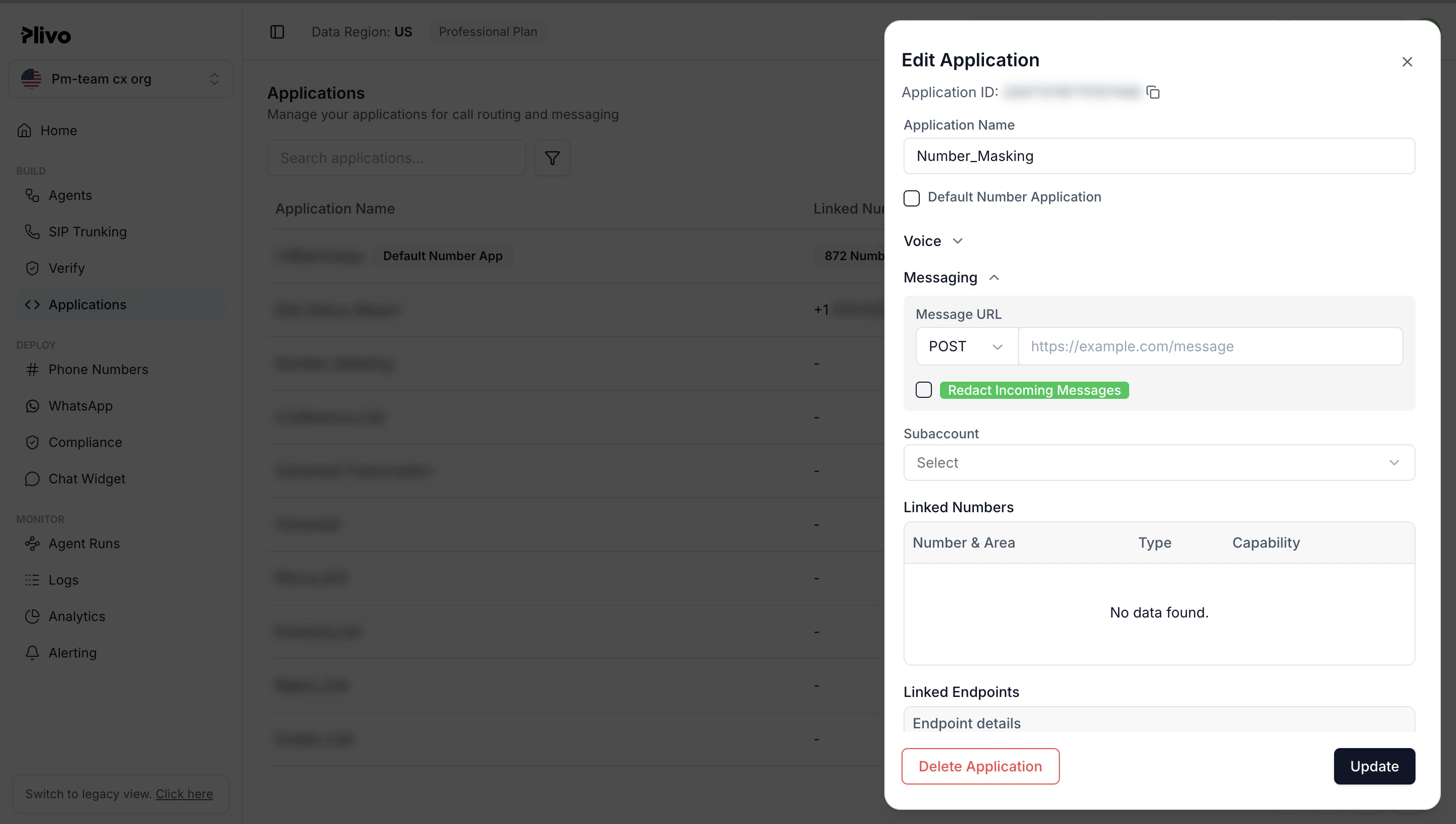 Inbound SMS redaction