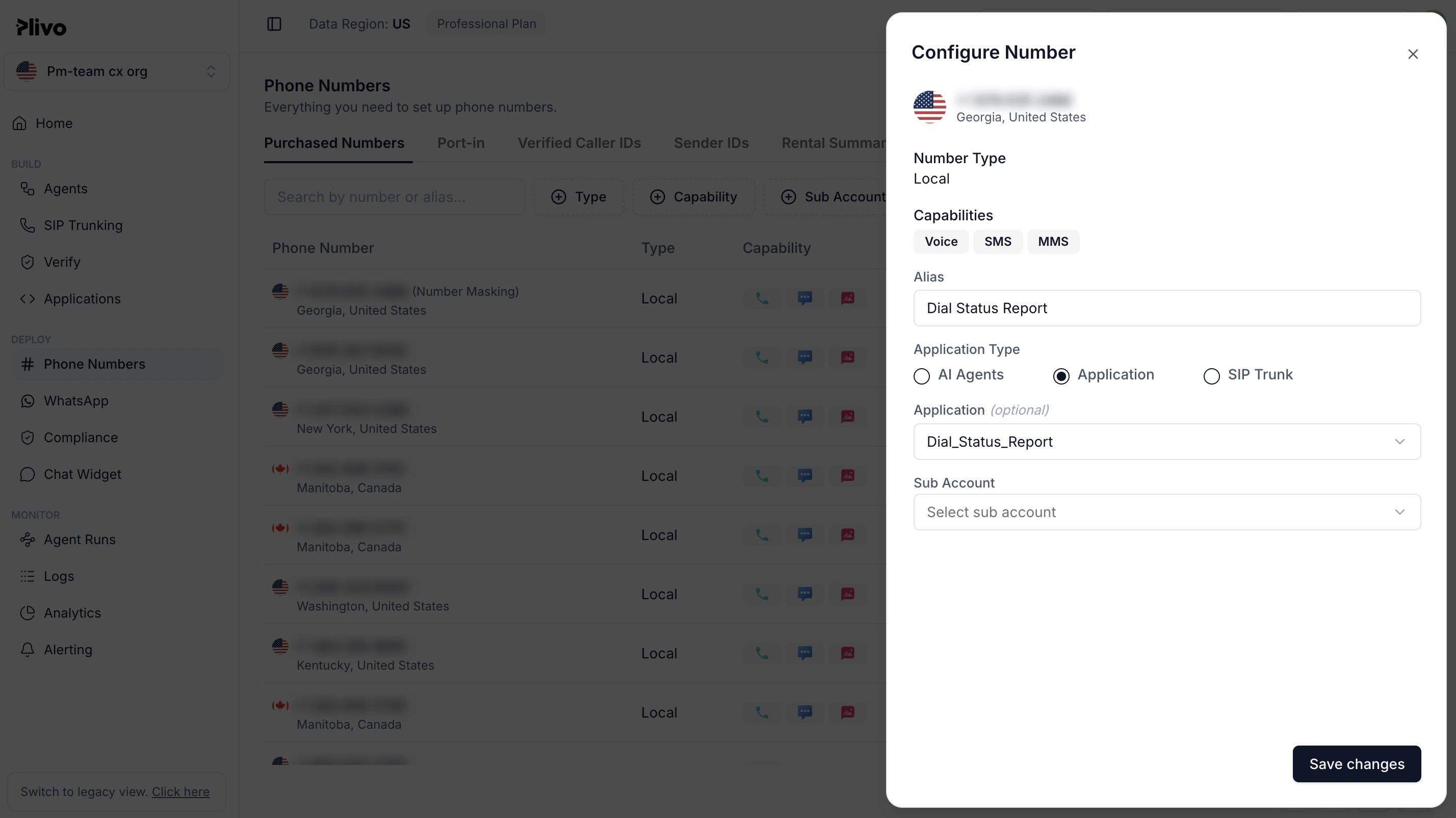 assign dial status application