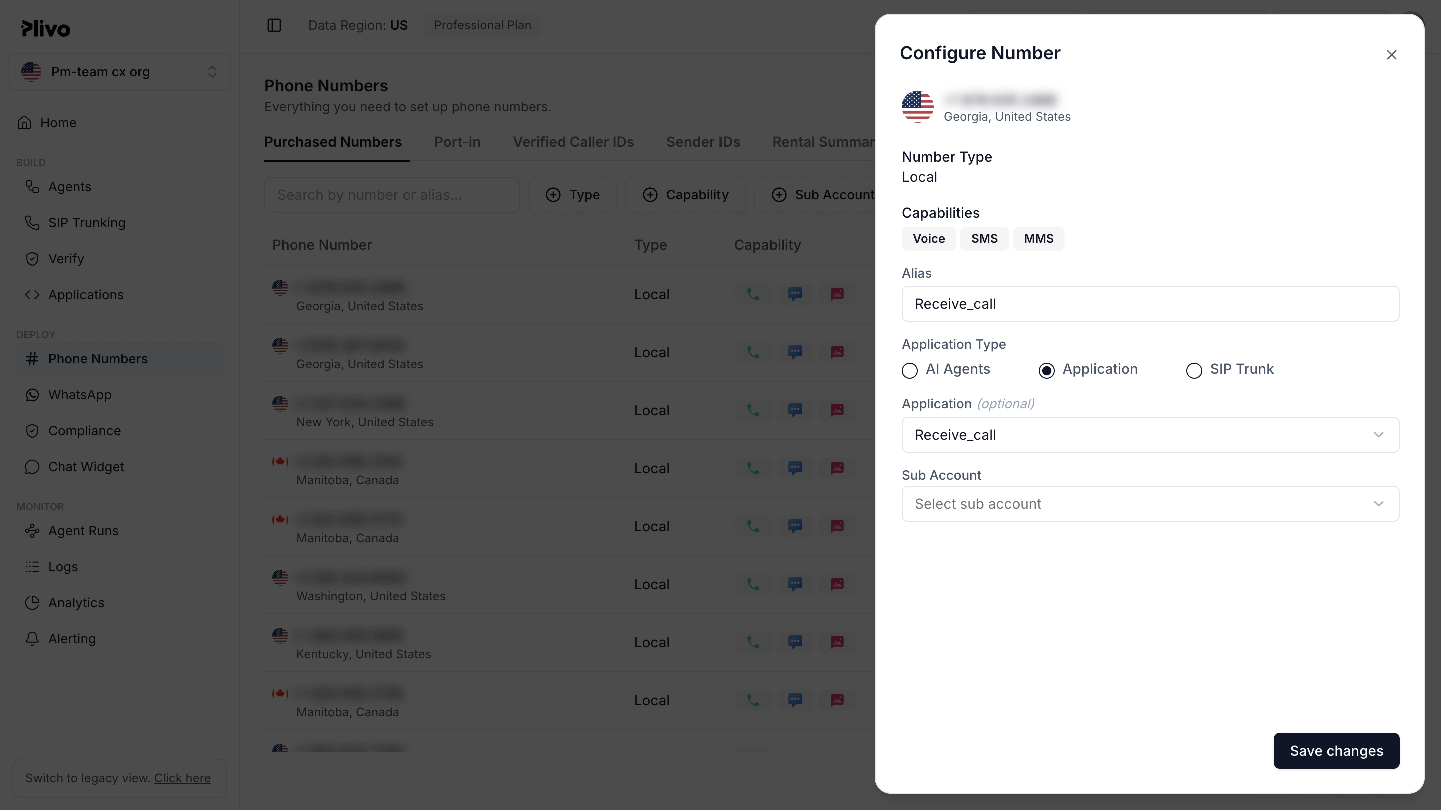 Assign Phone Number to Receive Call App