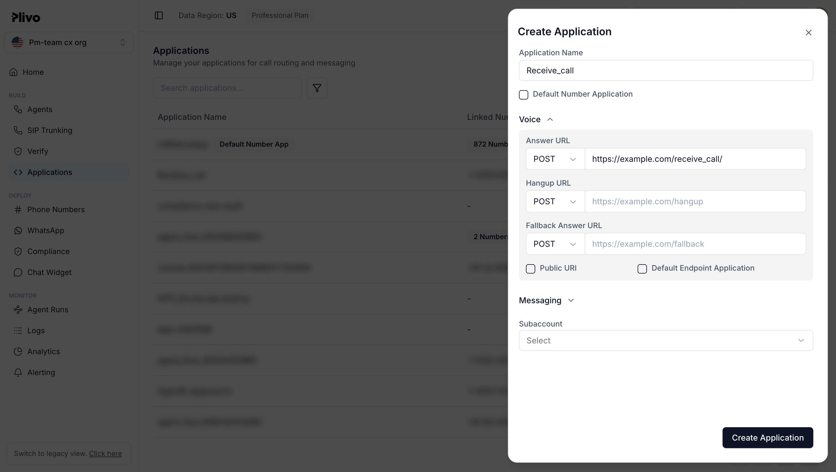Create Application
