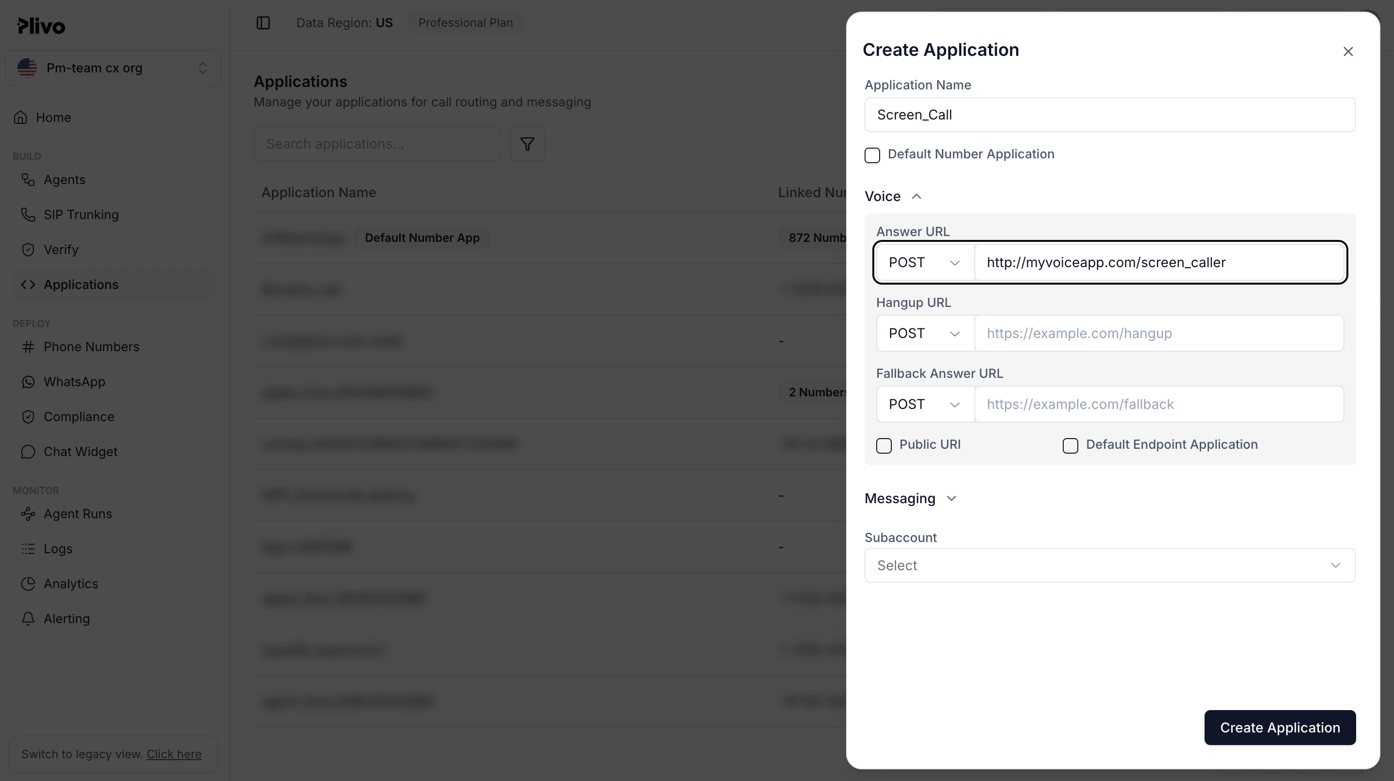 Create Screencall Application