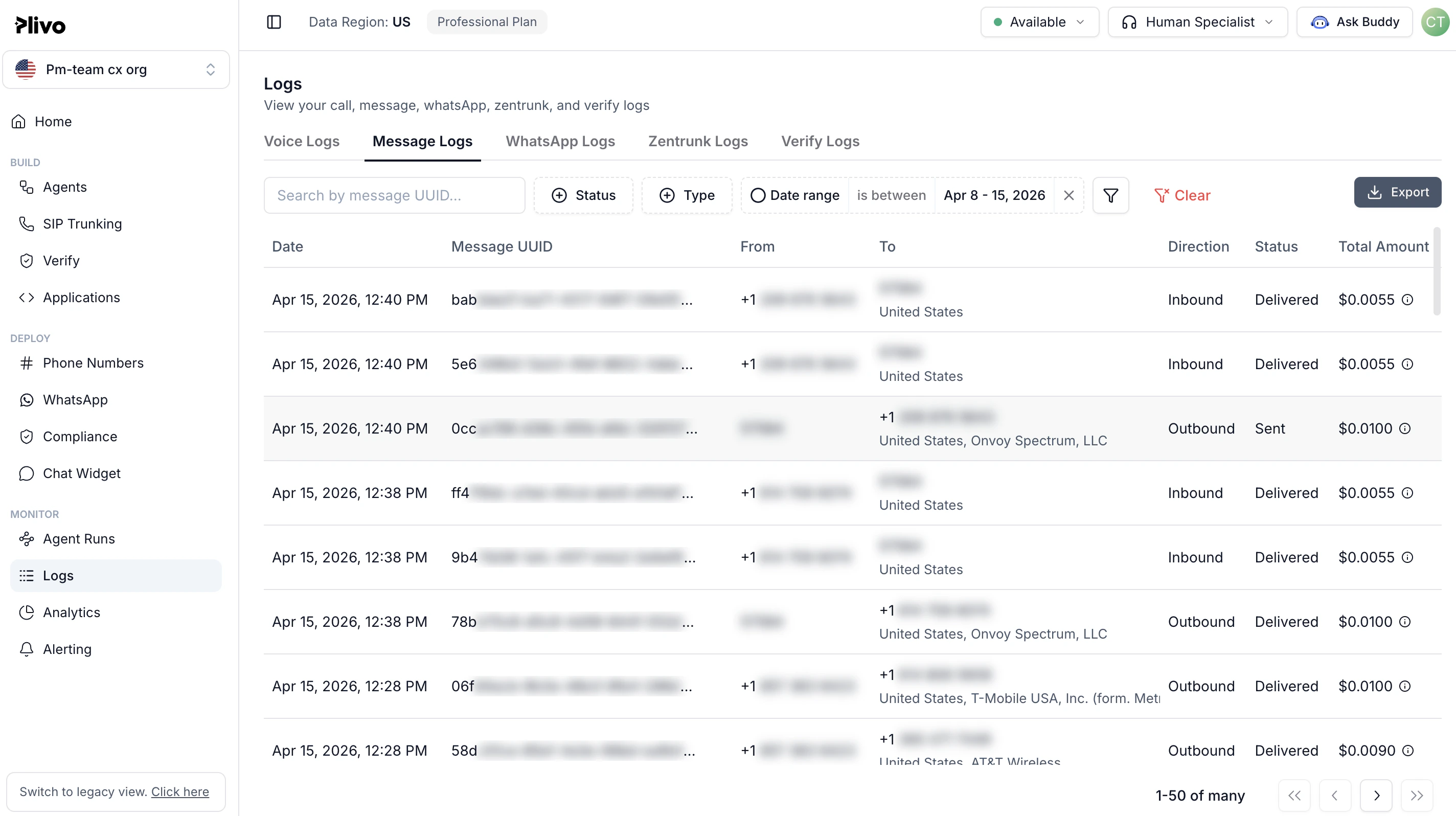 SMS Logs