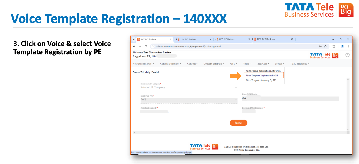 Voice Template Registration