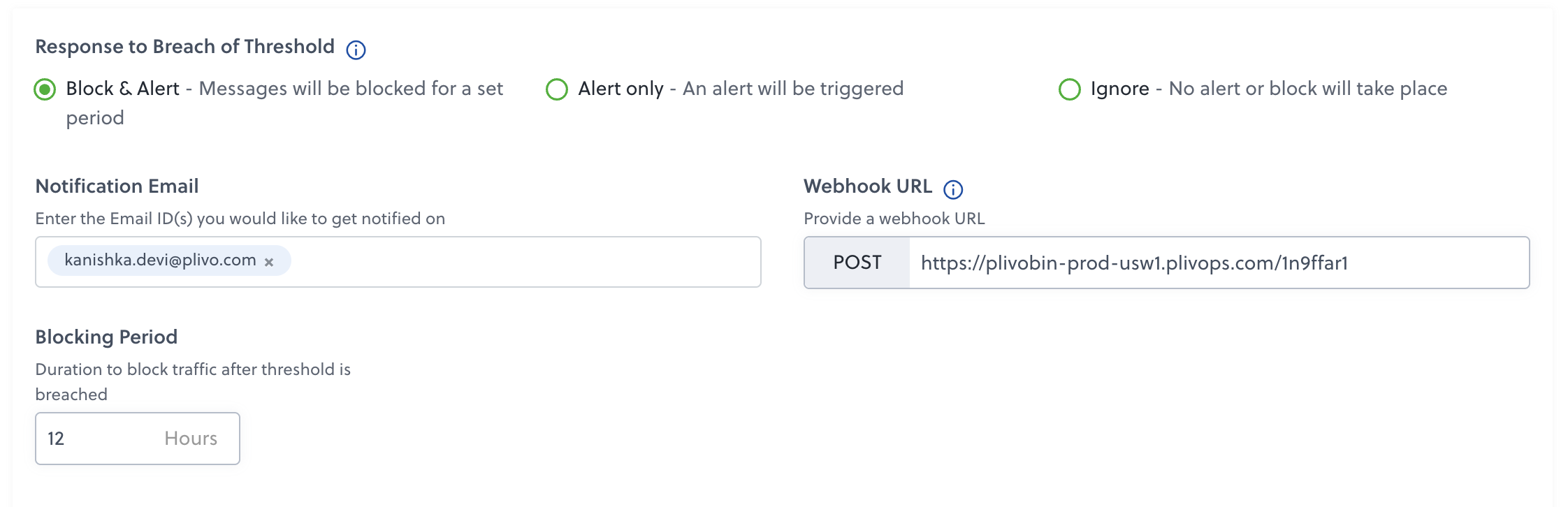 Thrreshold Breach Response