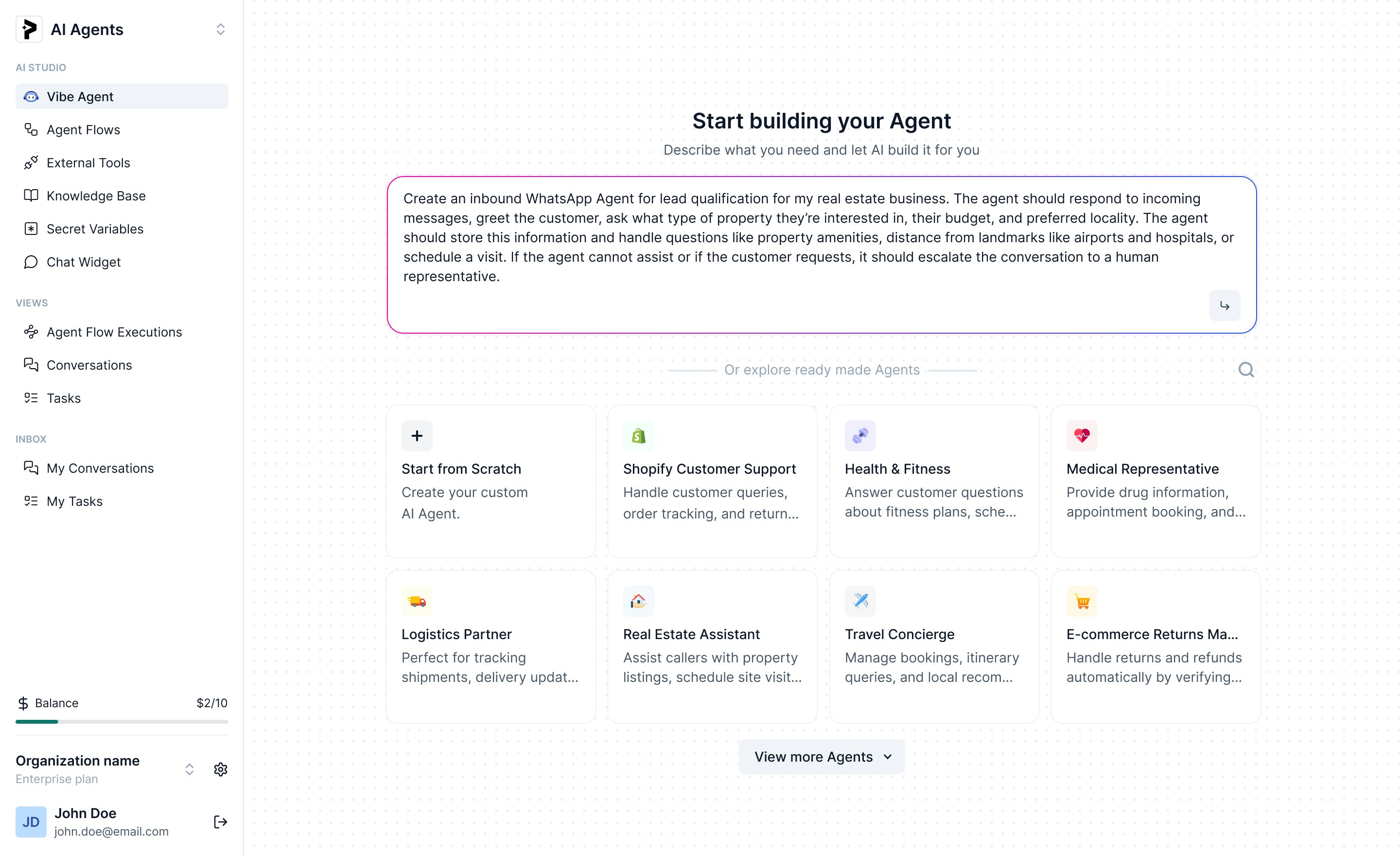 Define the Agent’s Tasks in Detail for Vibe Agent