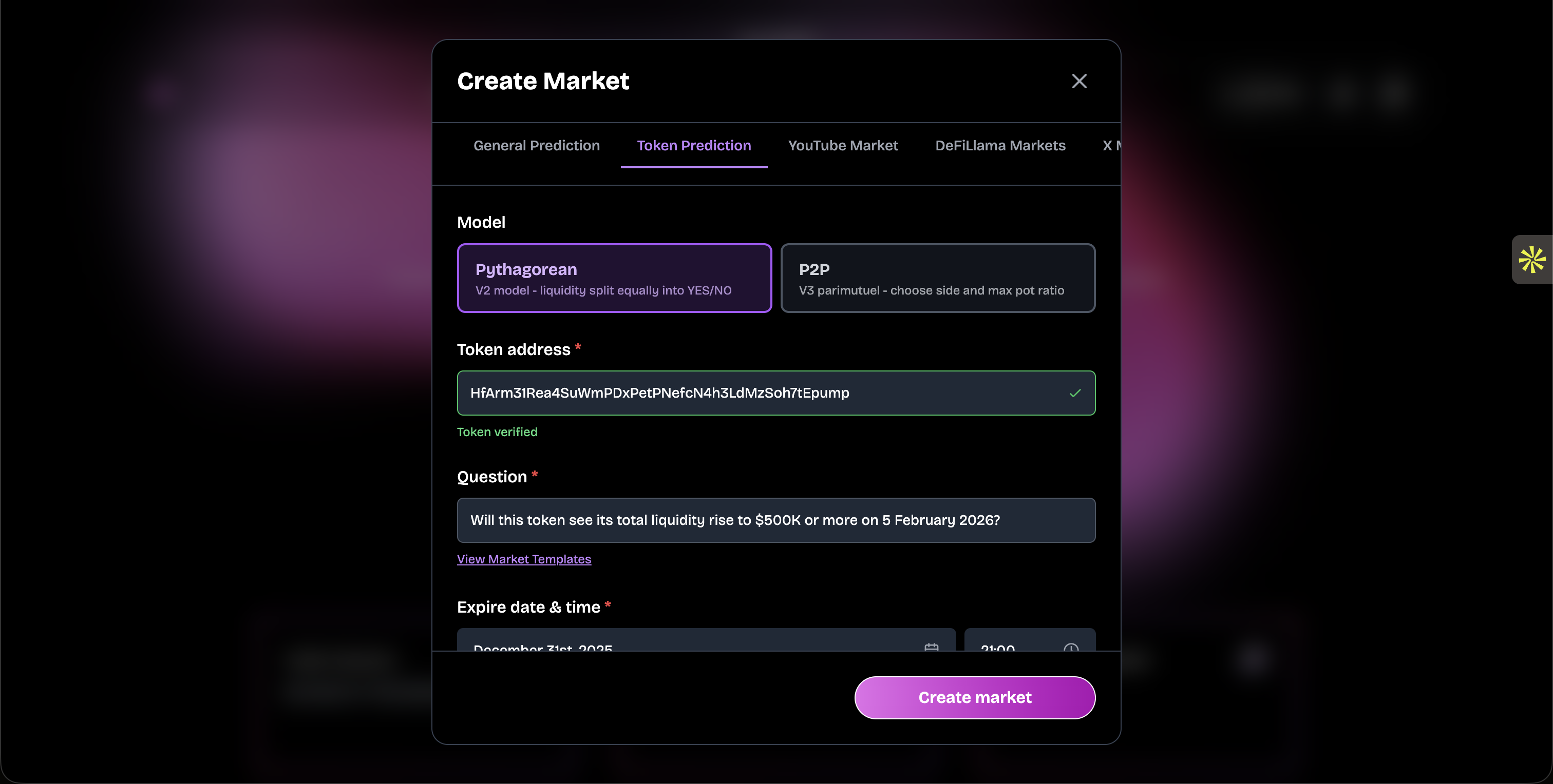 Interface showing where to paste coin address