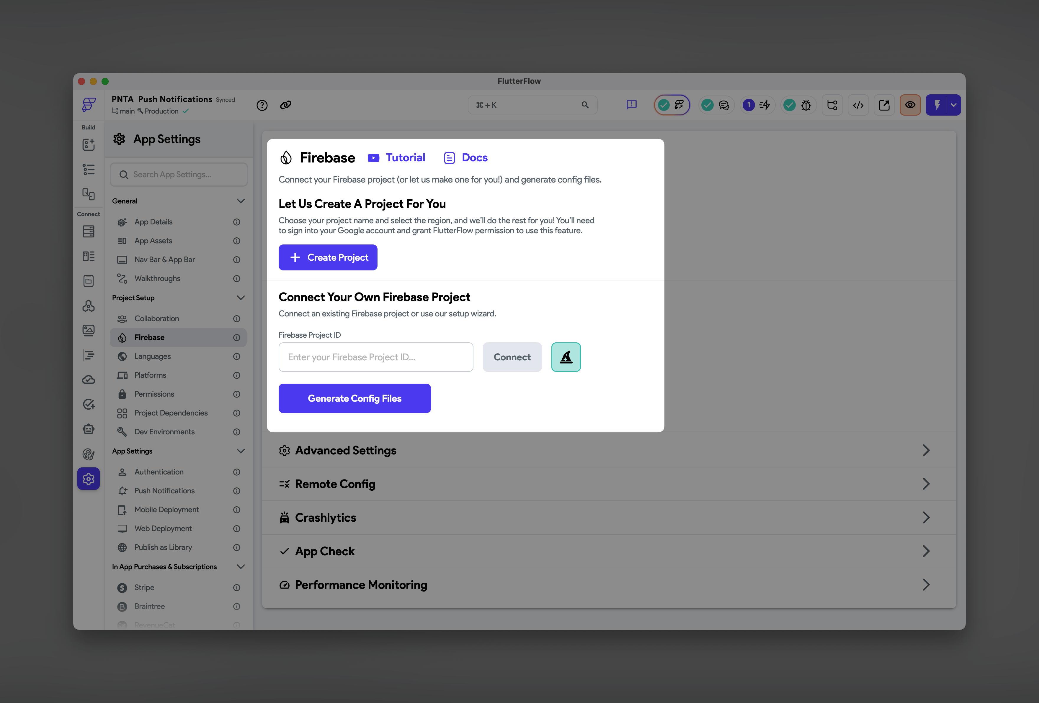FlutterFlow Firebase Setup