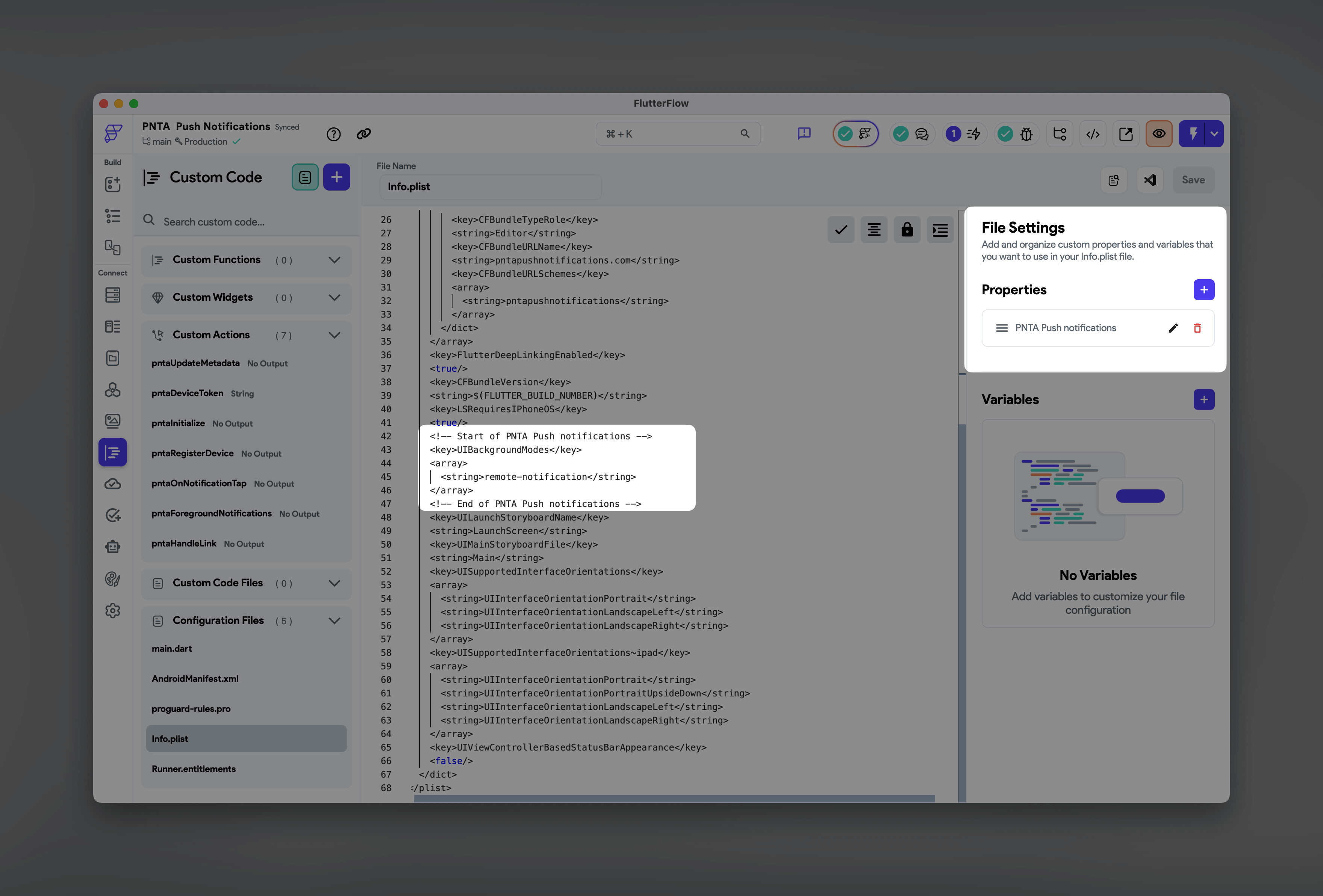 FlutterFlow Info.plist