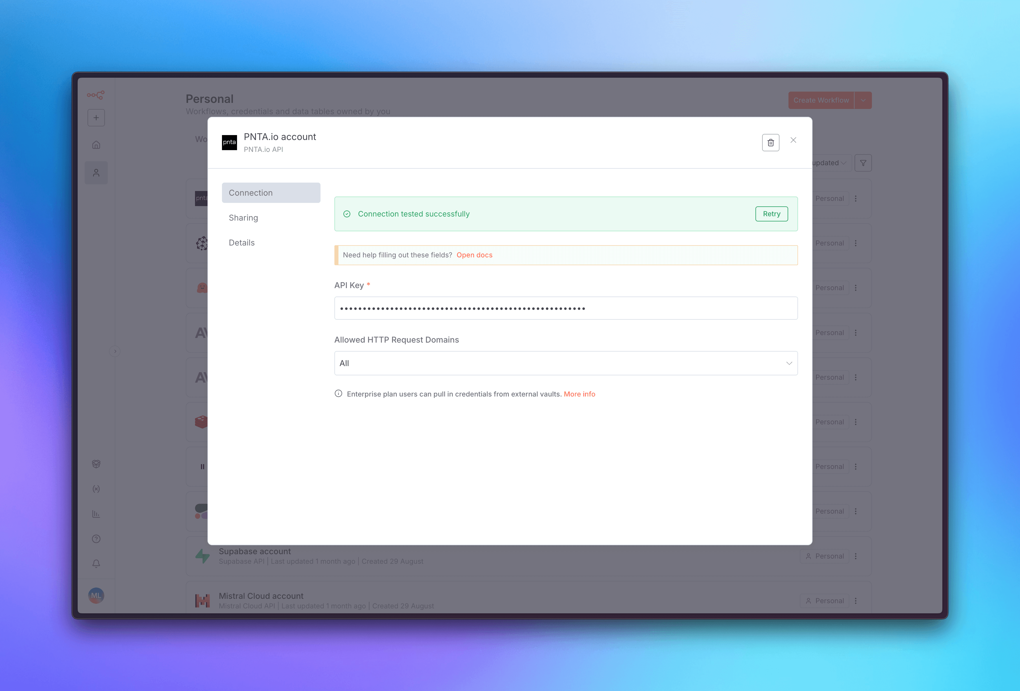n8n PNTA Credentials Setup