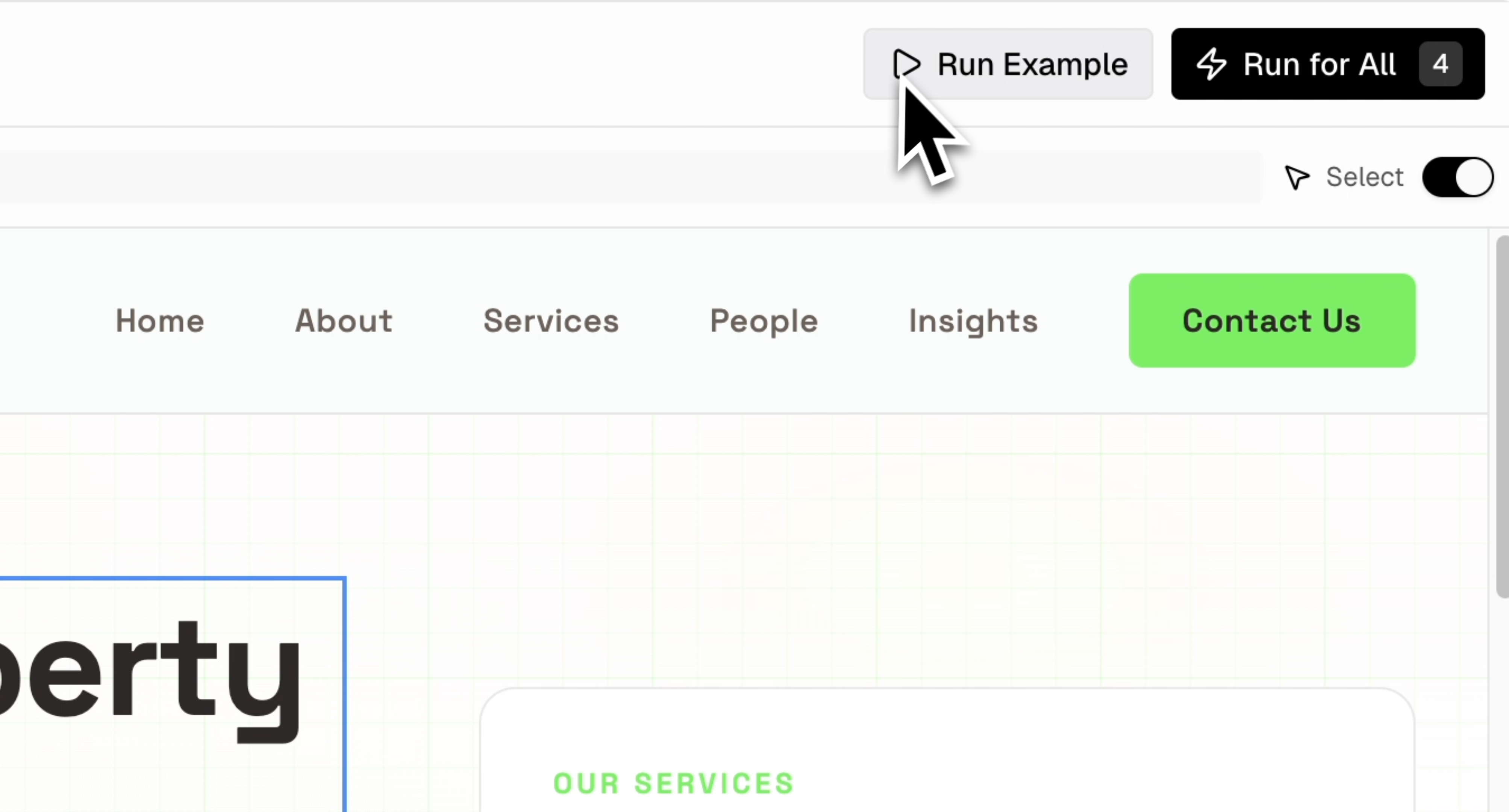 Preview with sample contact