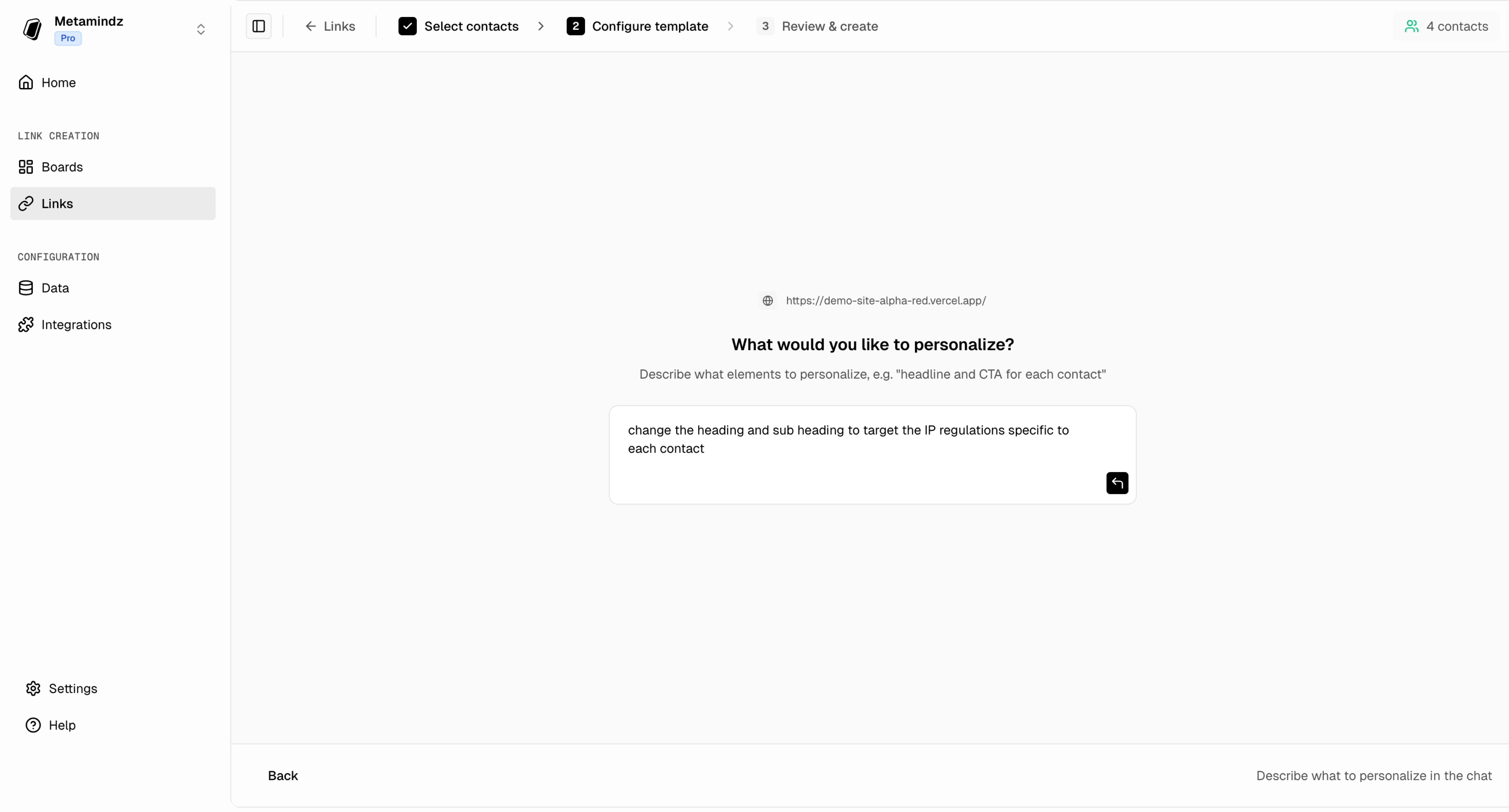 Page configuration with AI chat