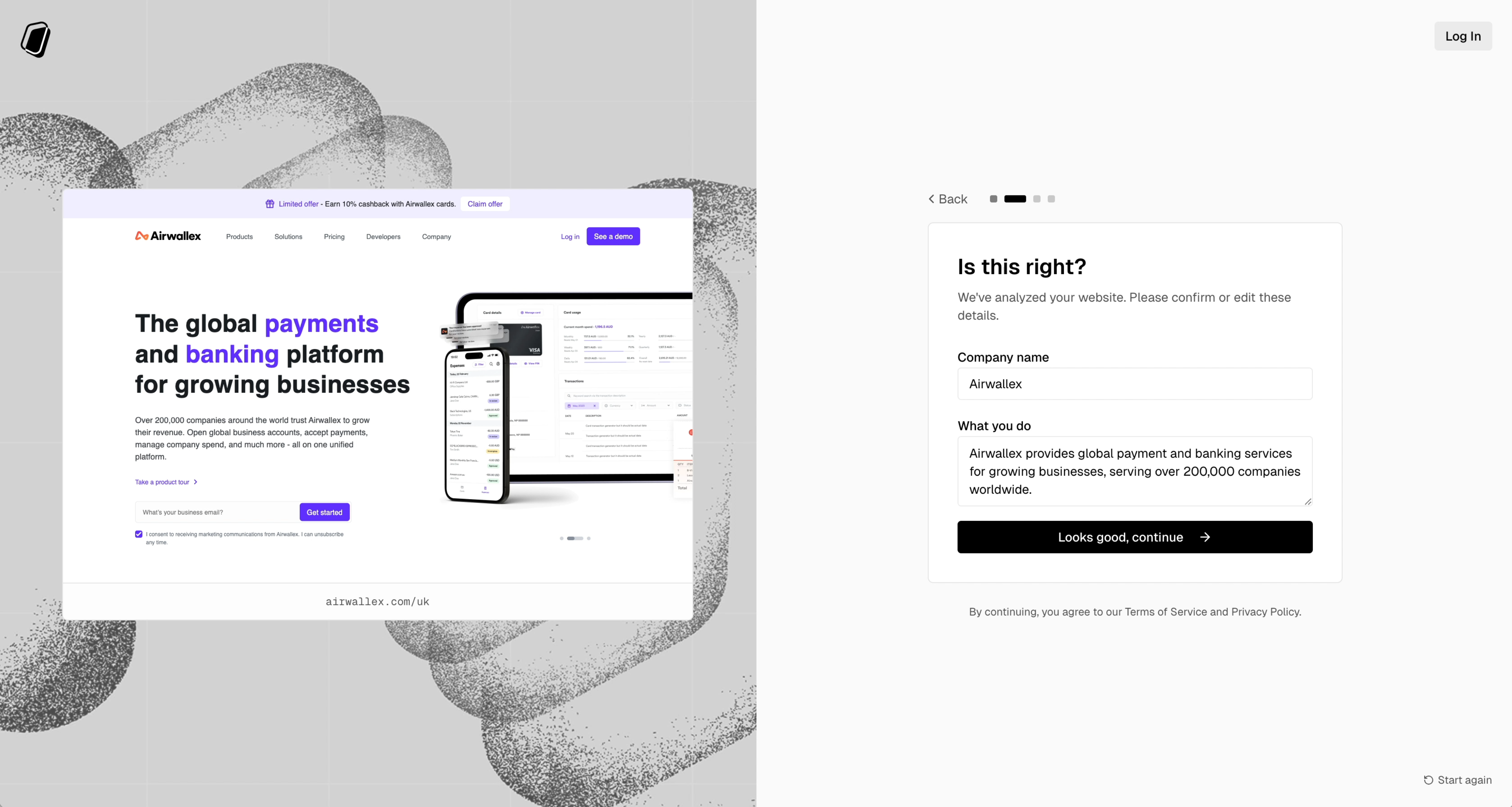 Confirm Your Profile step