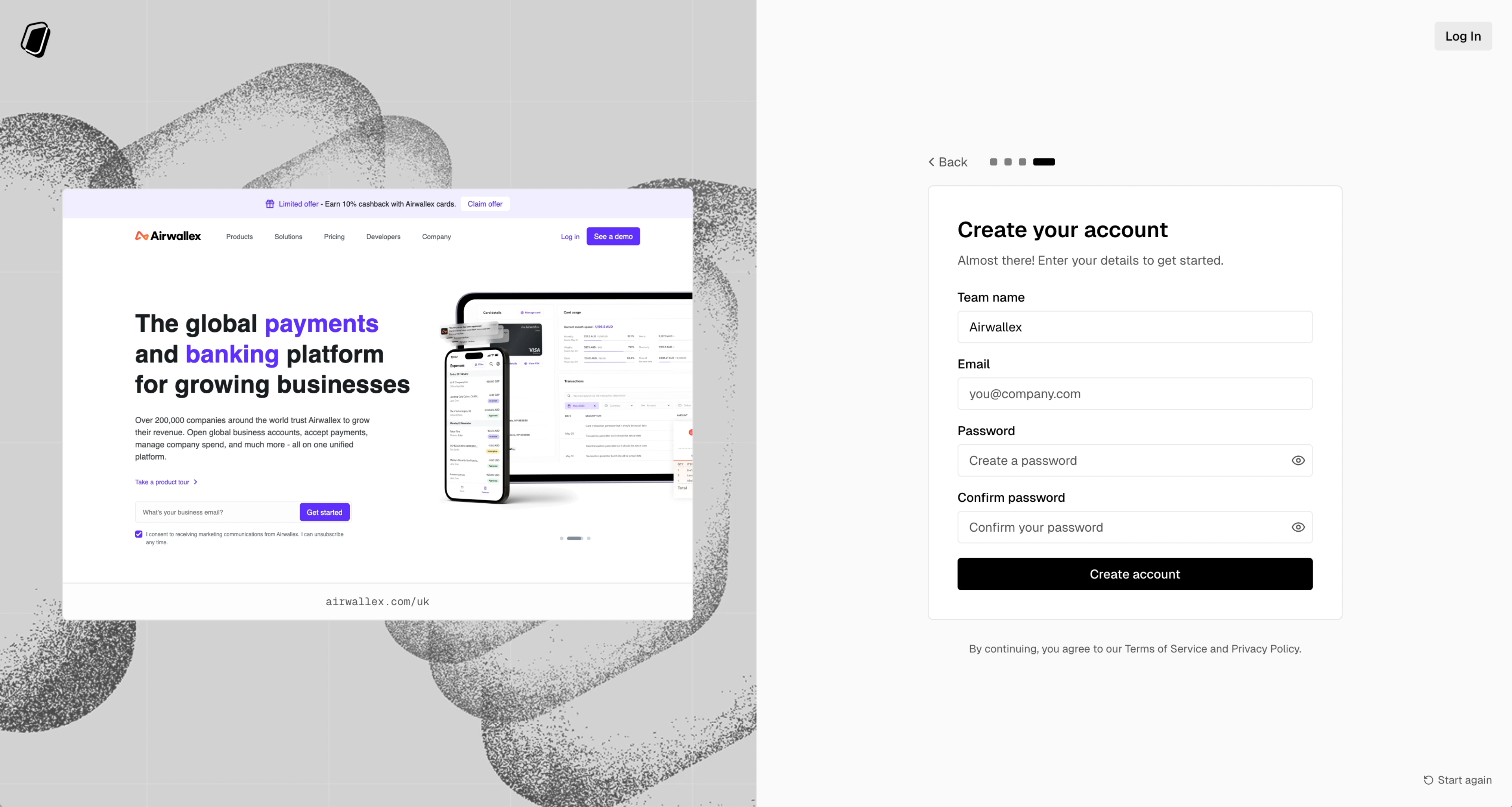 Create Your Account step