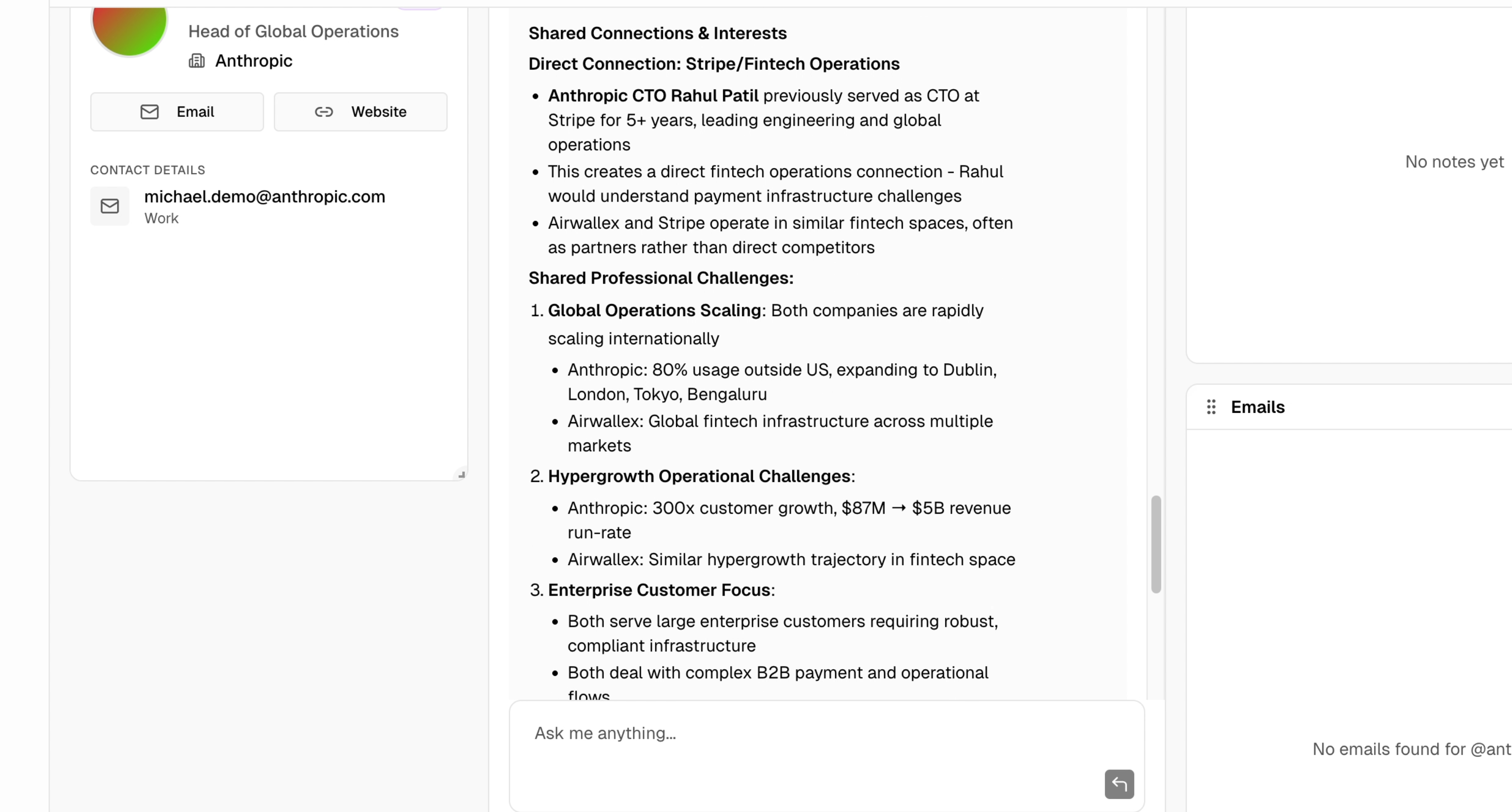 Contact research output example