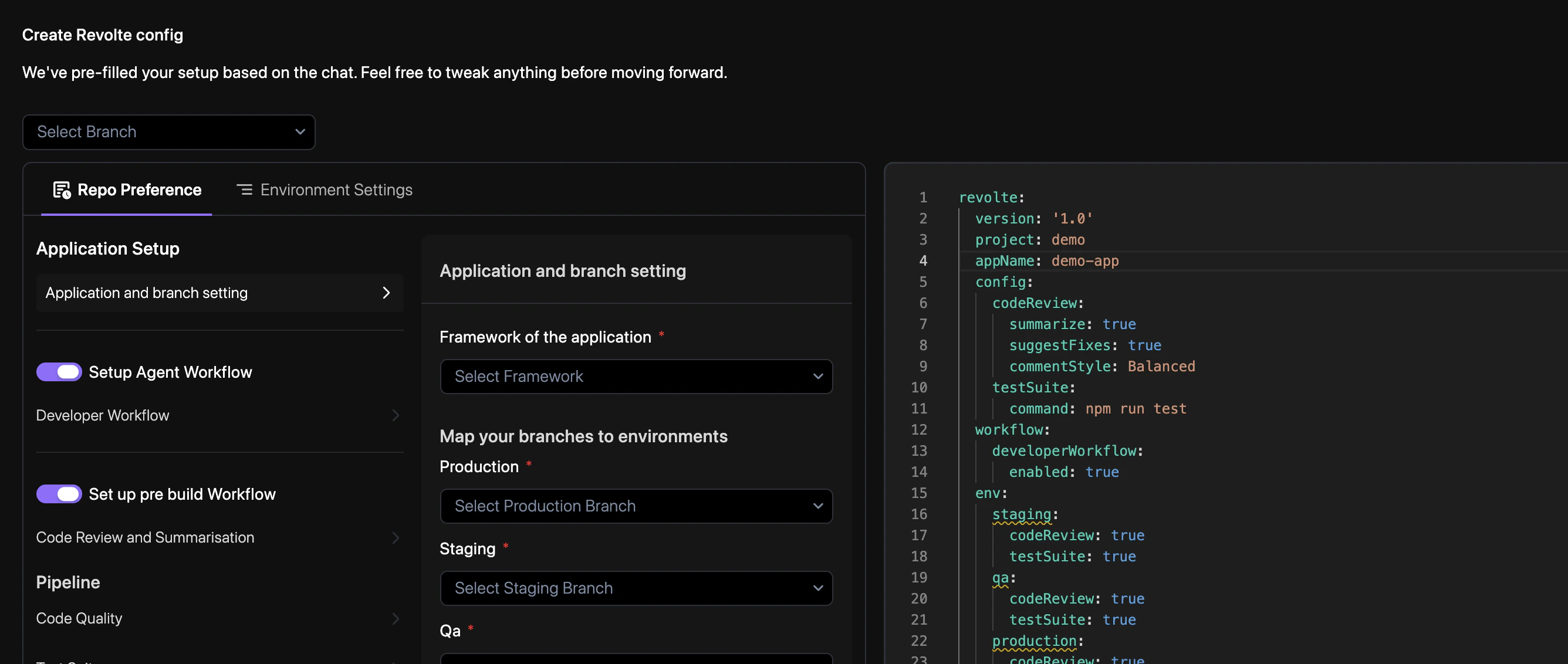 Revolte YAML Overview
