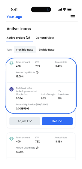Active yield positions in UI