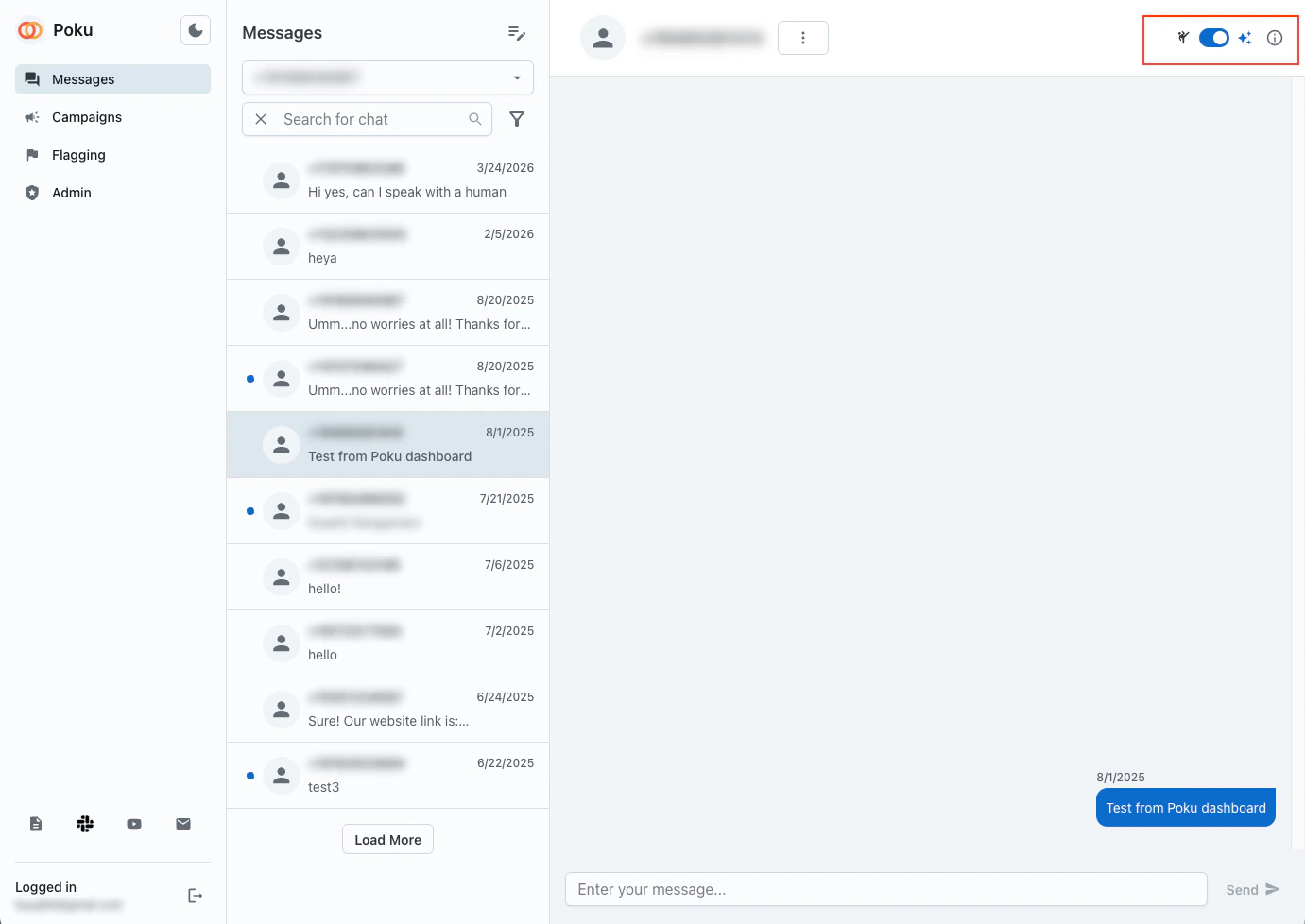 Poku Inbox dashboard