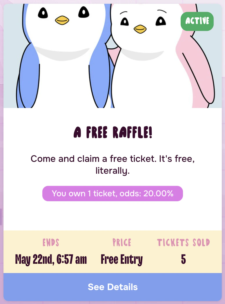 Example Raffle Card Breakdown