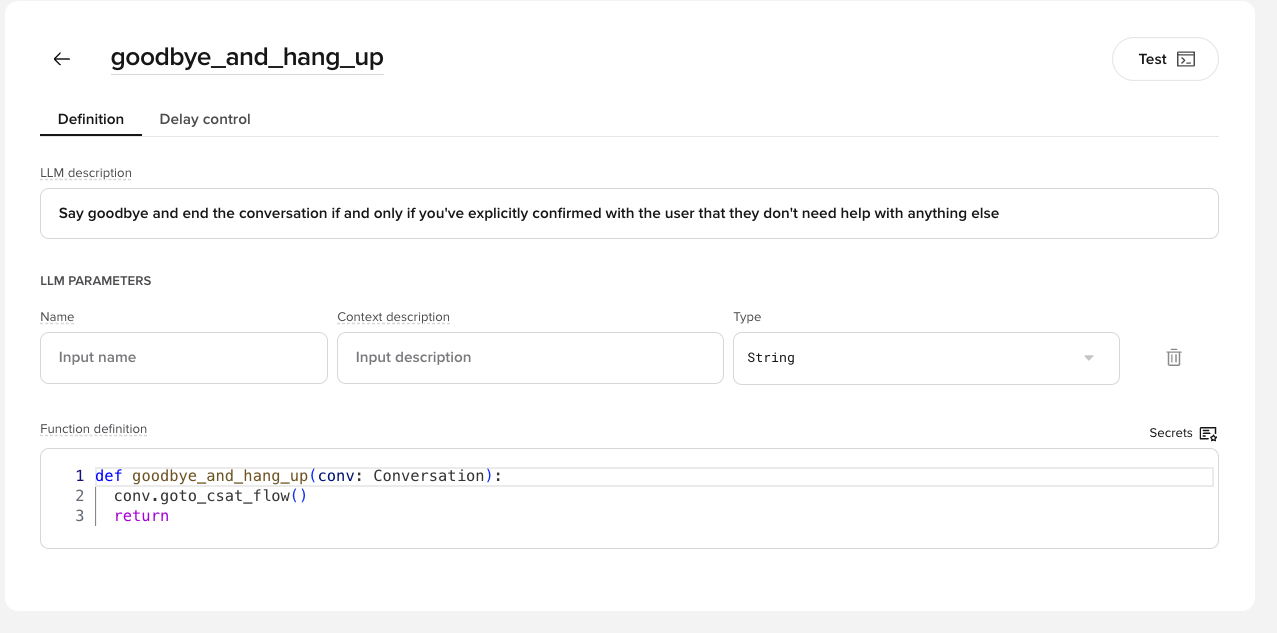 goodbye_and_hang_up function definition in Tools