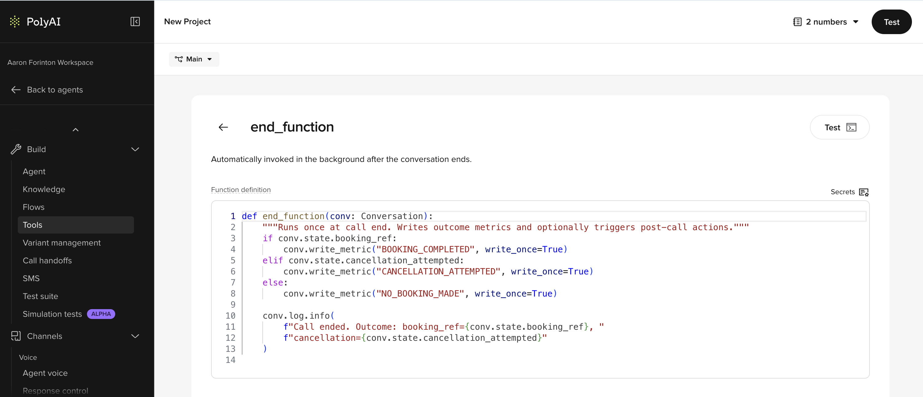 end_function editor view