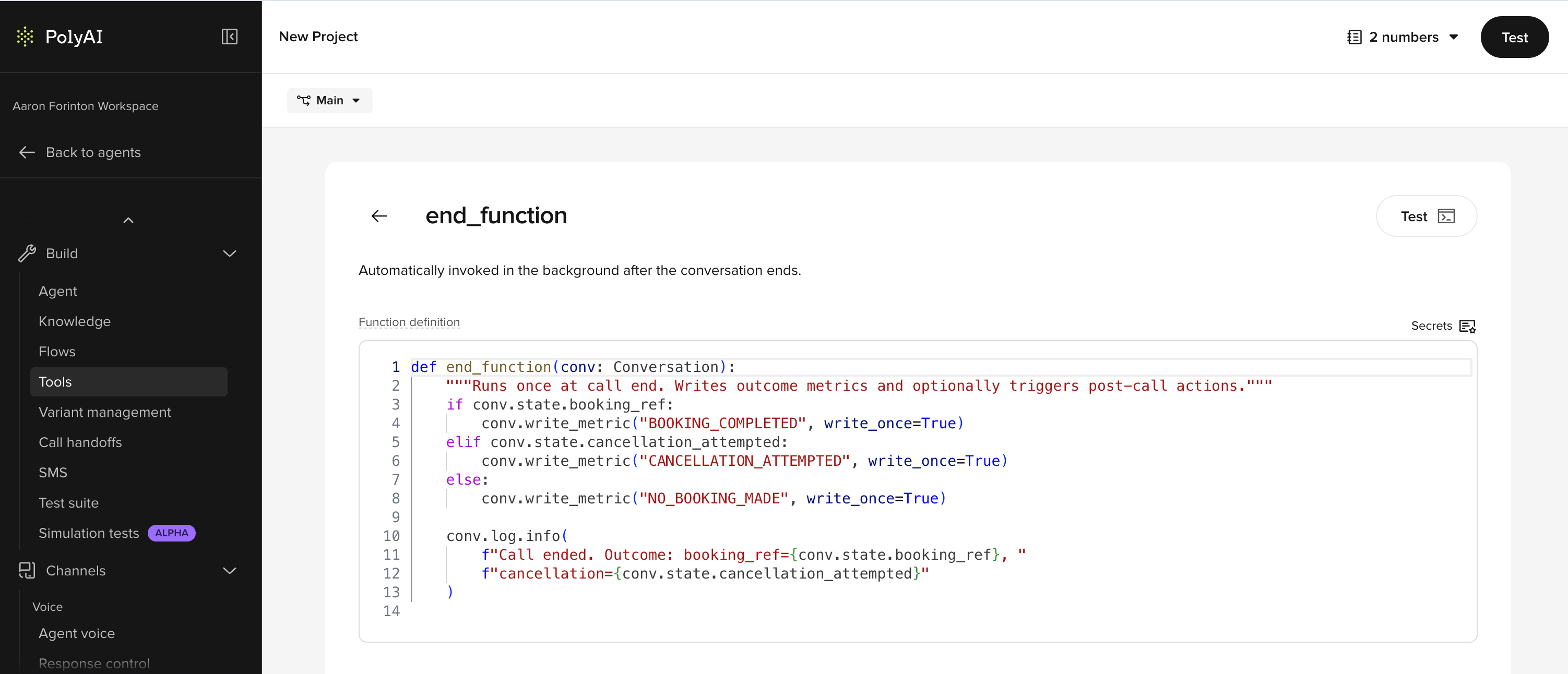 end_function editor view