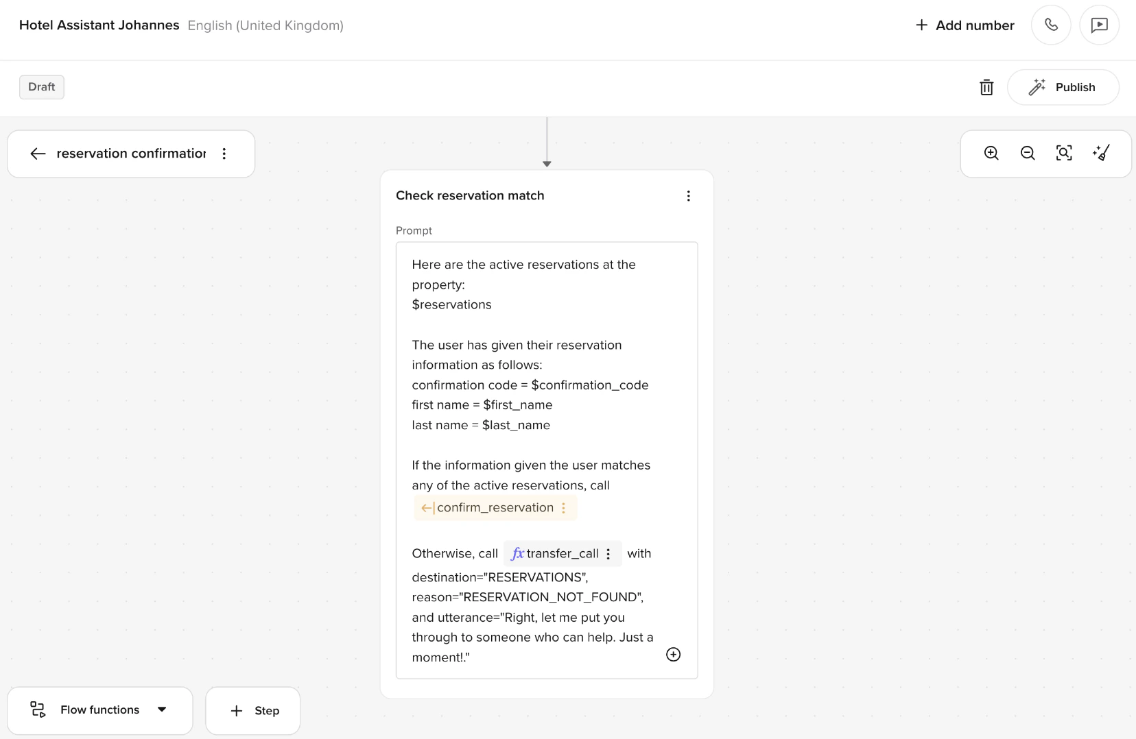 End step with reservation matching logic