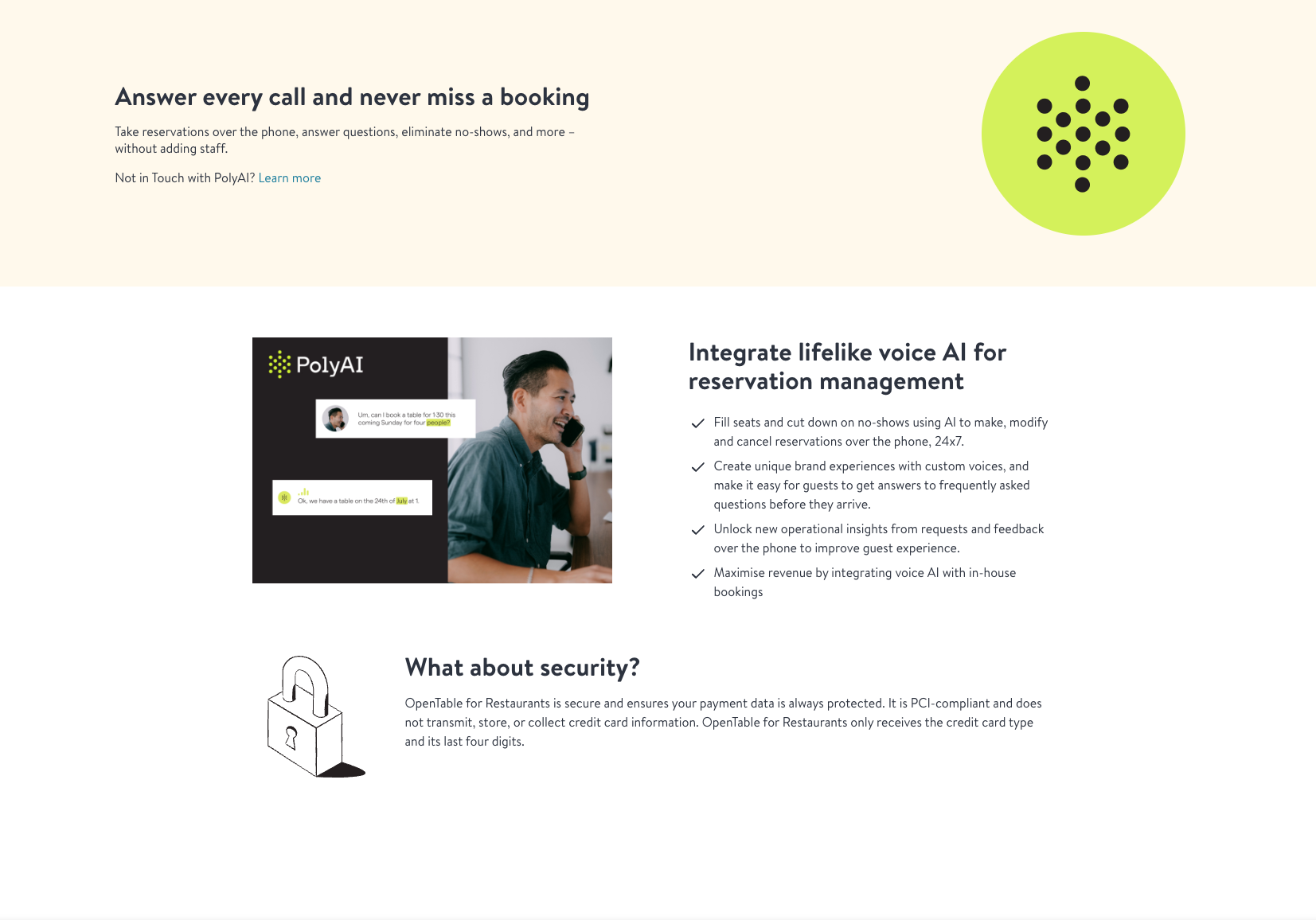 OpenTable - PolyAI Platform