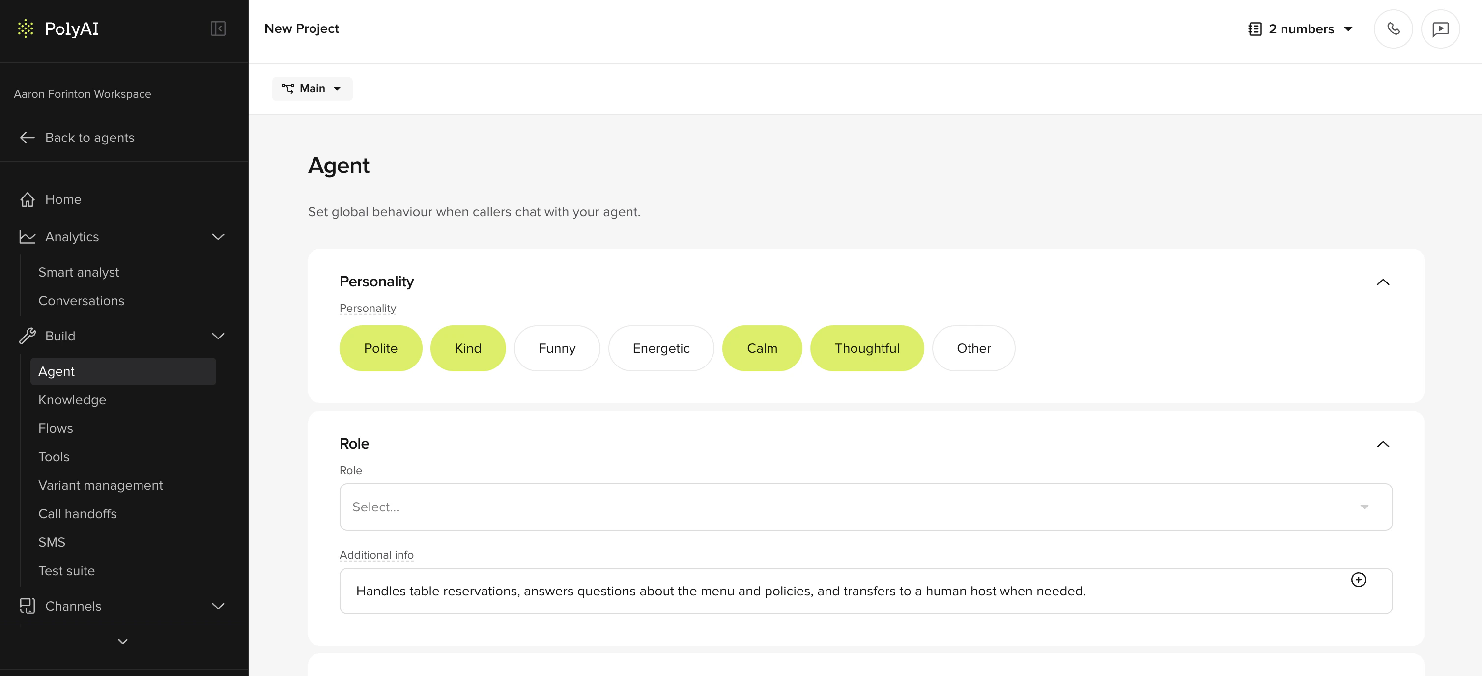 Build > Agent overview