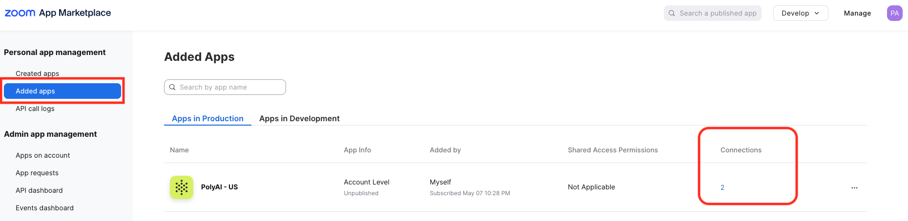 Installing the PolyAI App from the Zoom App Marketplace