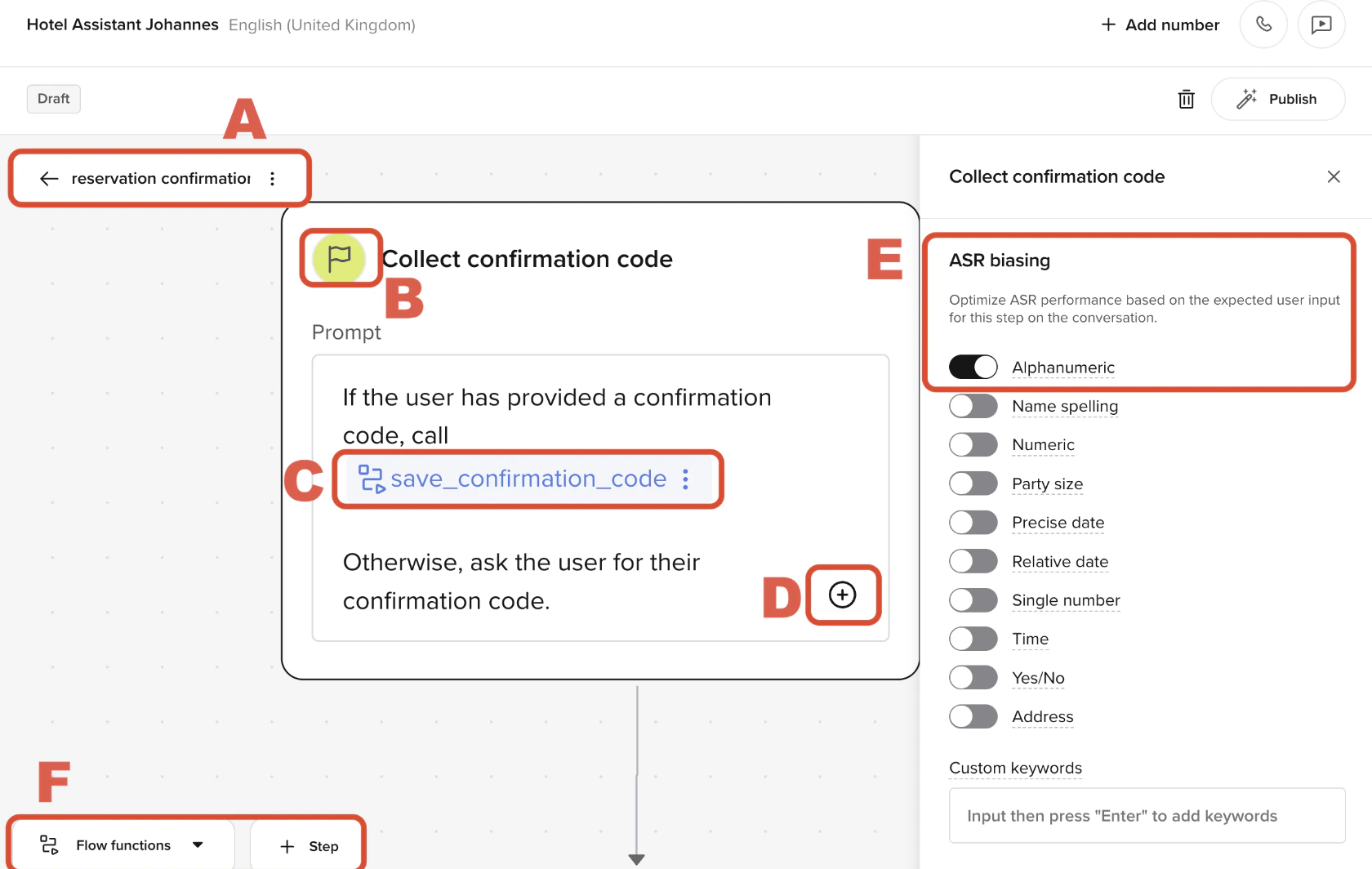 Start step with annotated components