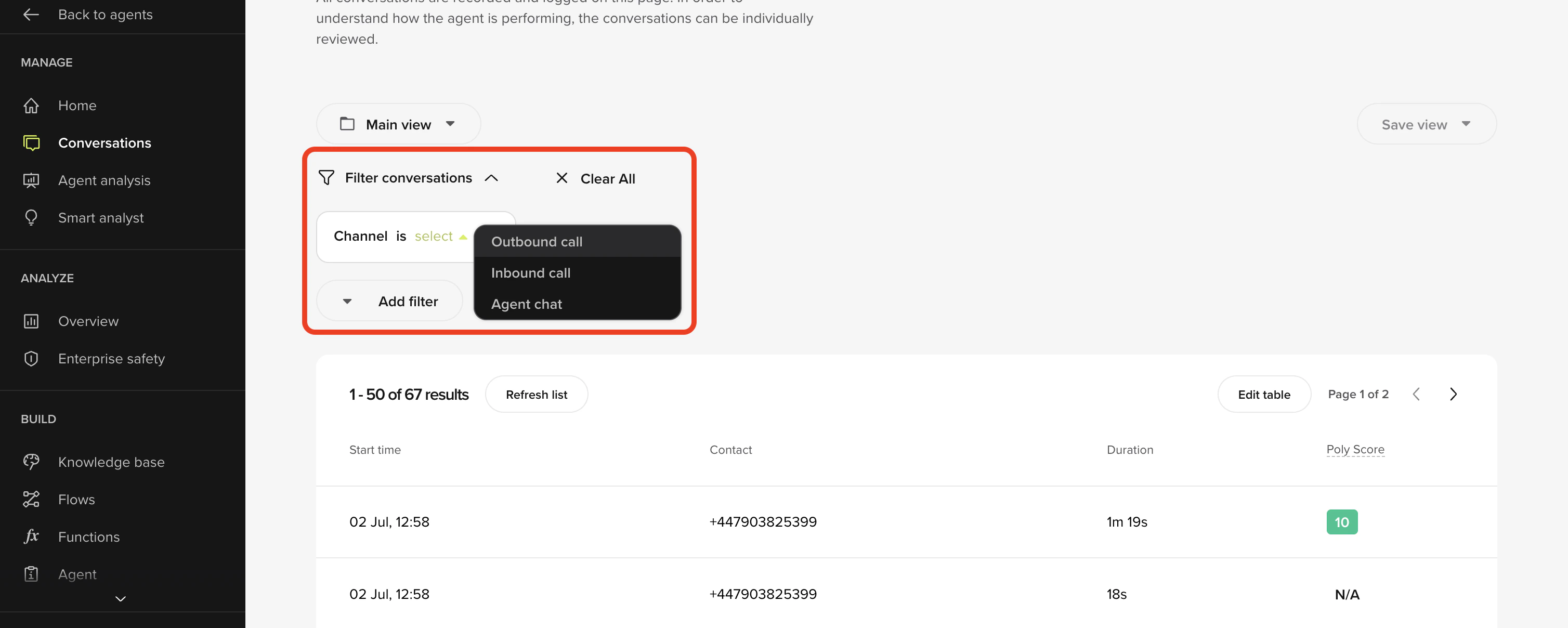 call-channel-filter