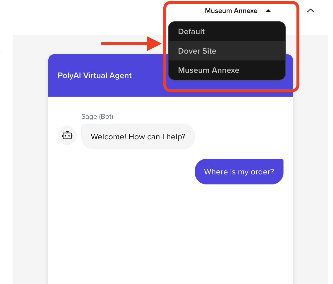 Variant dropdown