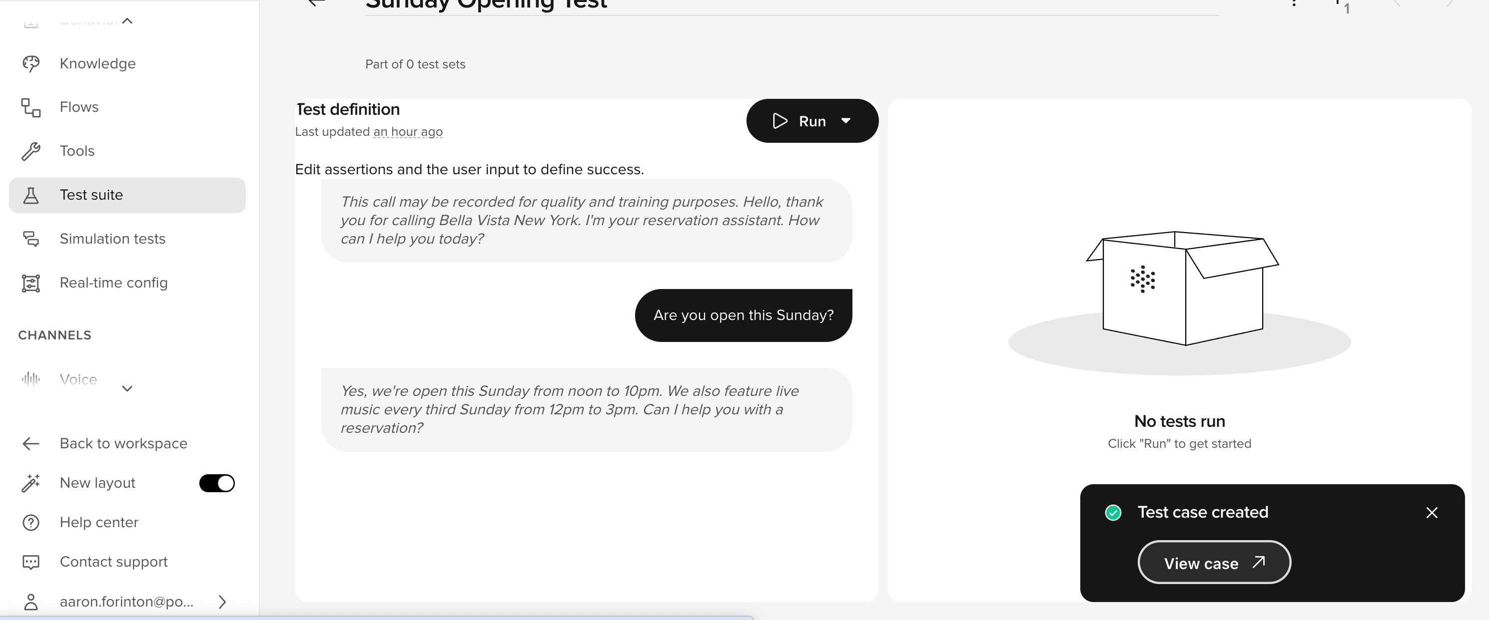 Test case view