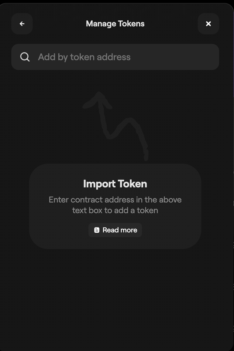 Polygon Portal: enter token contract address