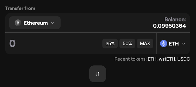 Polygon Portal: select token