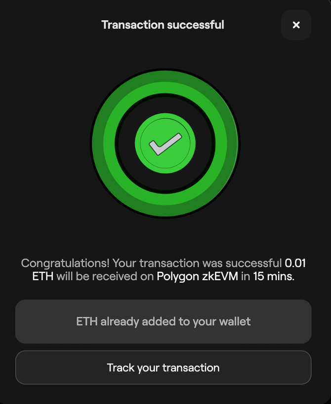 Polygon Portal: transaction confirmation and ETA