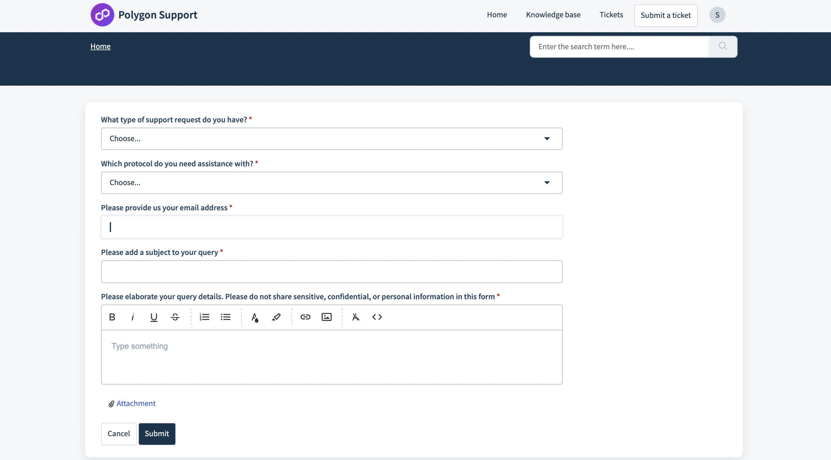 Polygon support portal