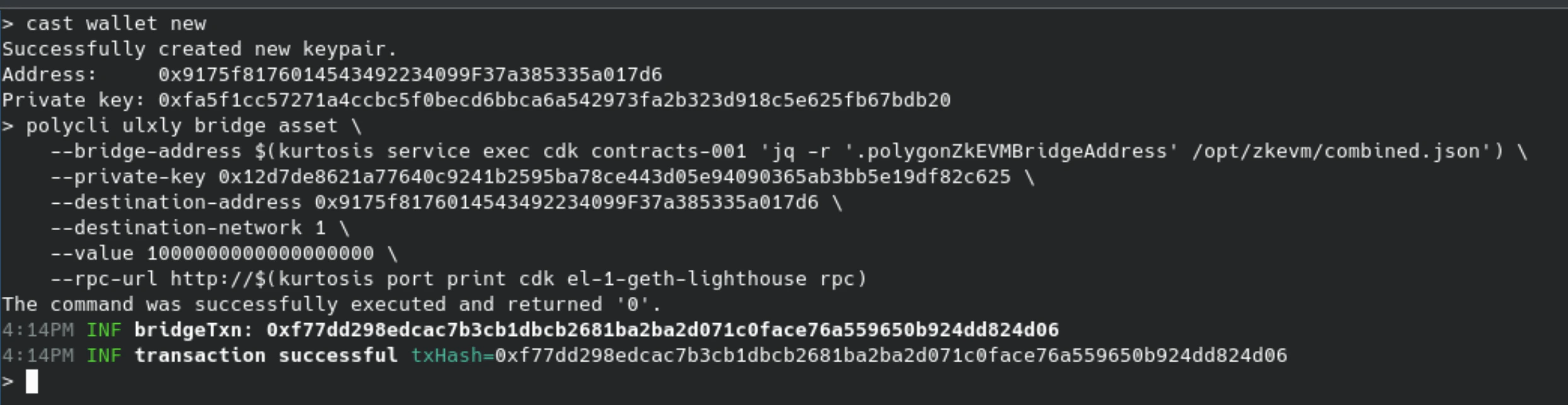 Kurtosis service output