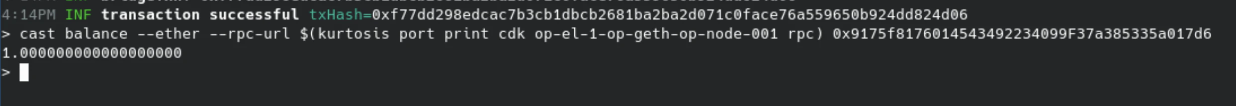 Kurtosis service output