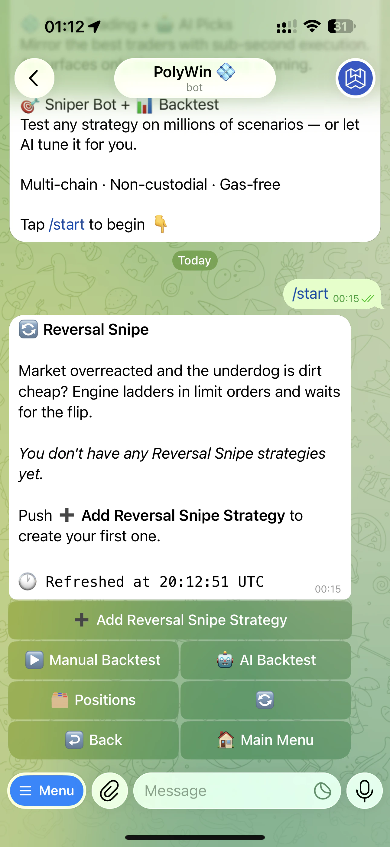Reversal Snipe hub empty