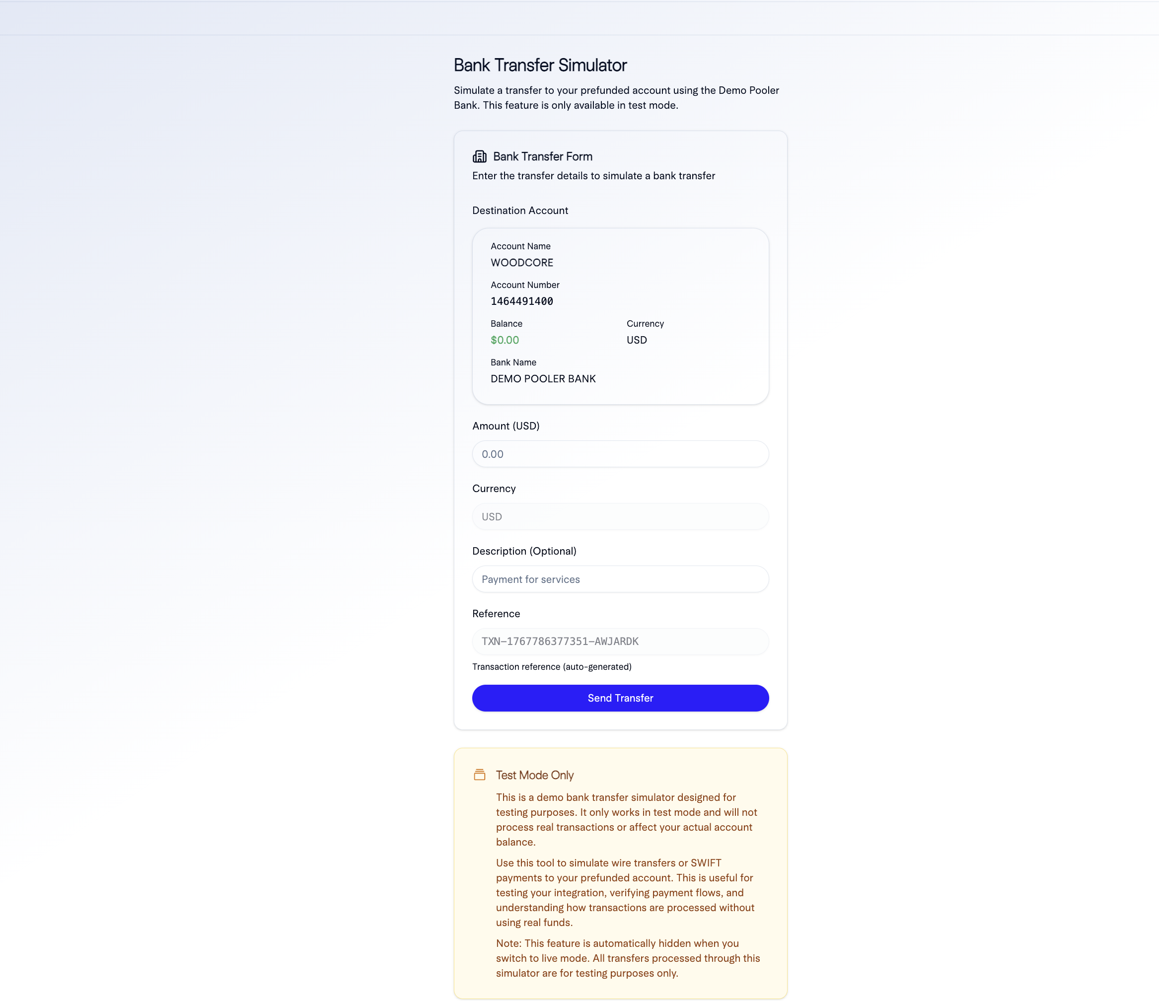 Demo Banking Simulator