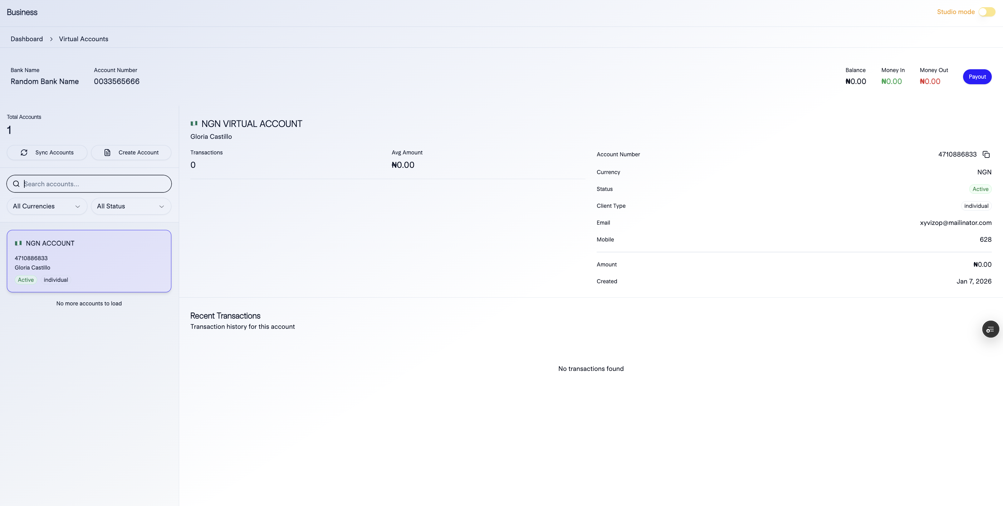 Virtual Account Architecture Diagram
