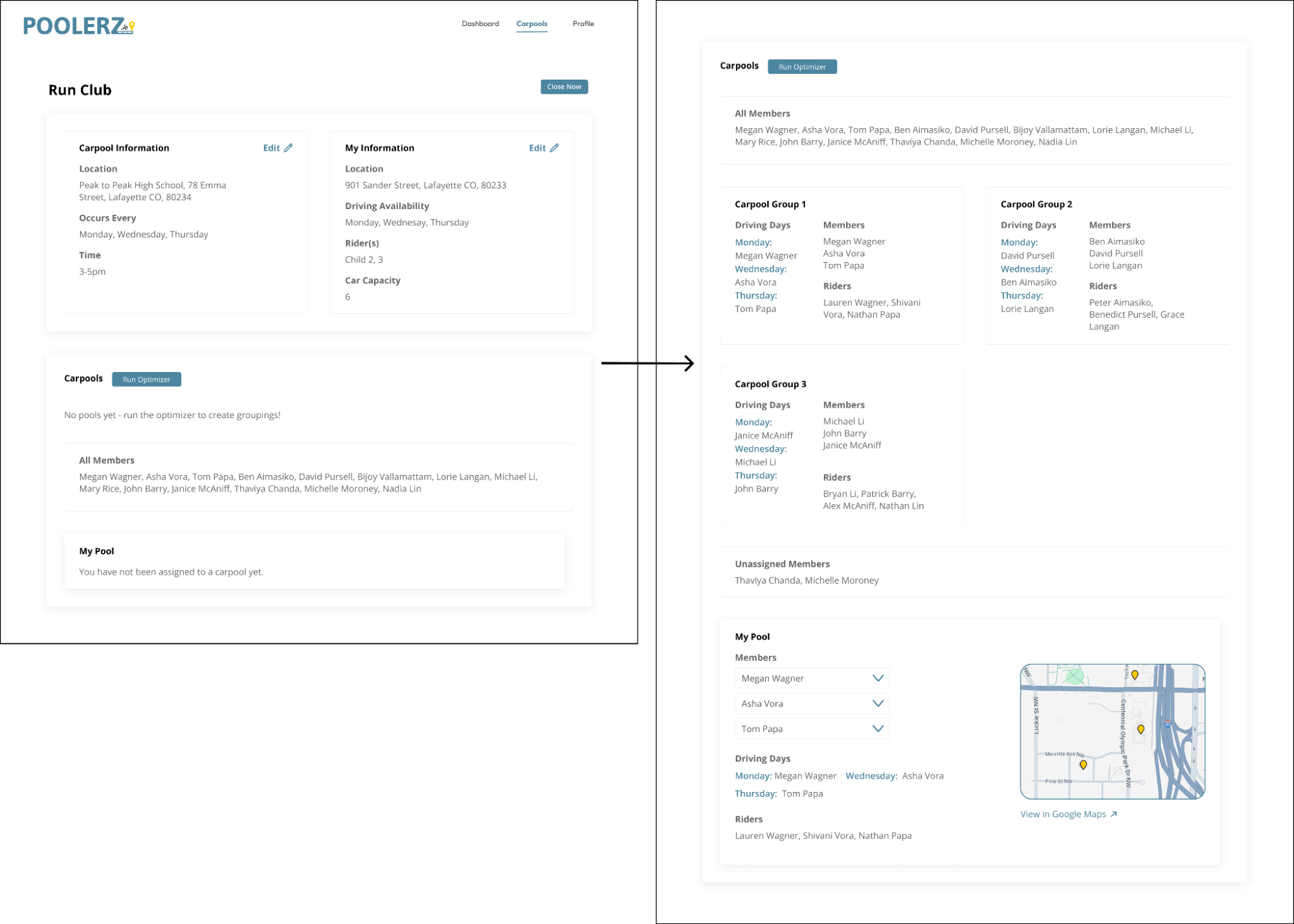 Carpool Information Page I