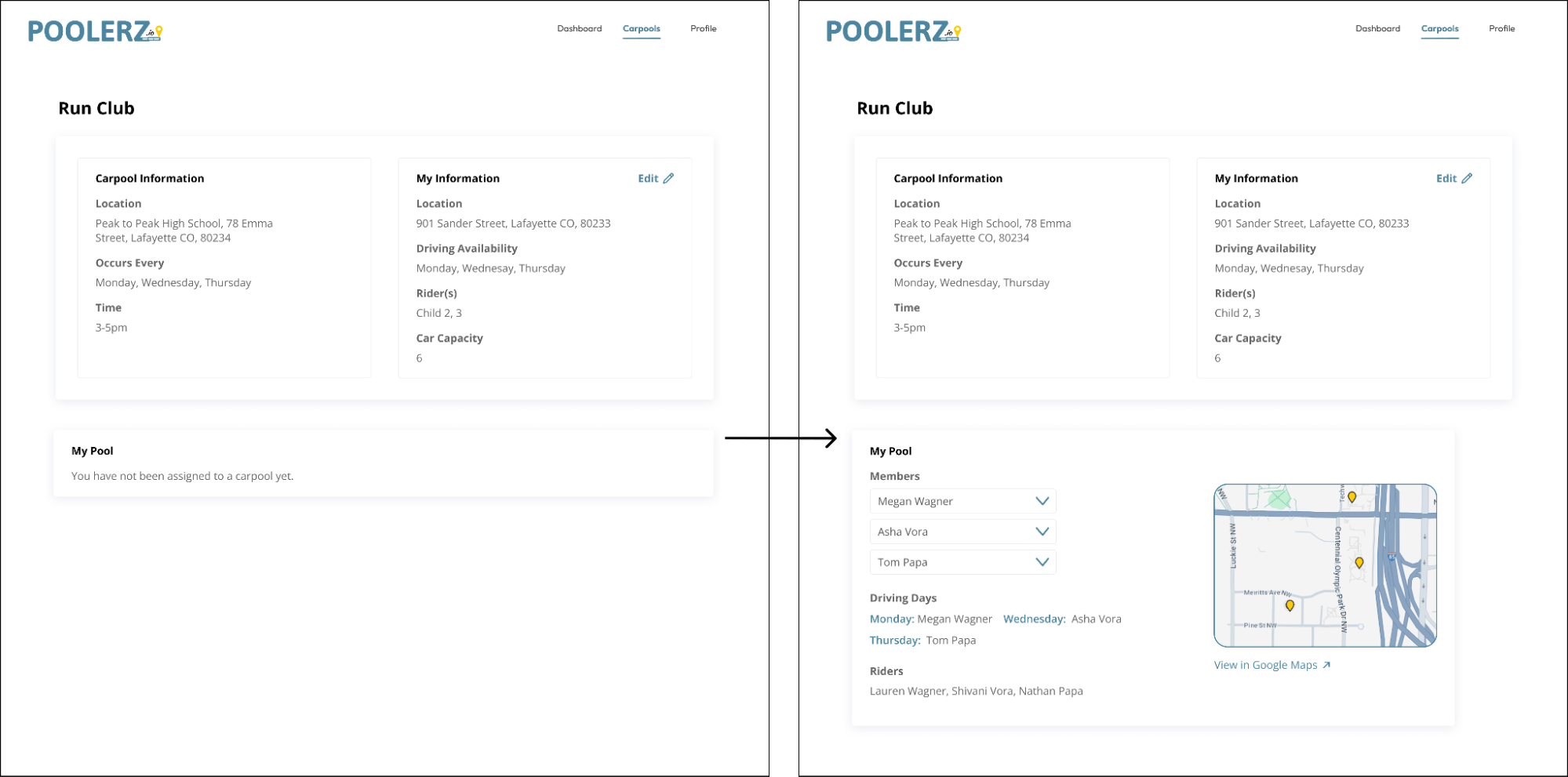 Carpool Information Page II