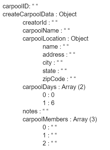 Carpool JSON Document