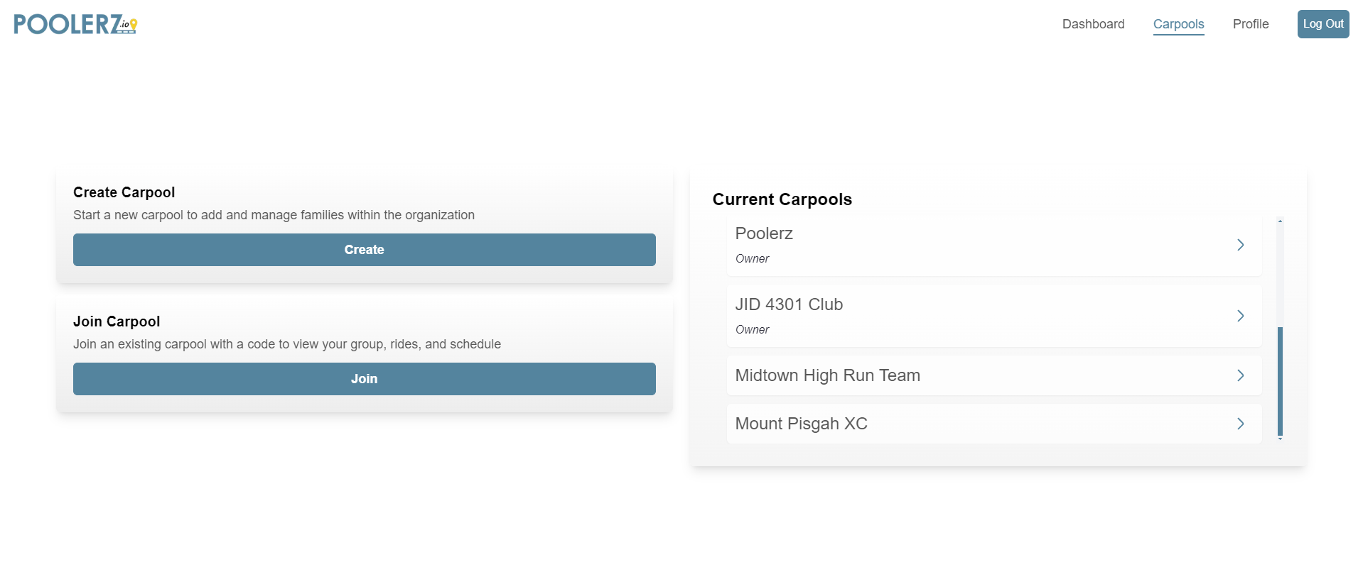 Carpooling Home Page