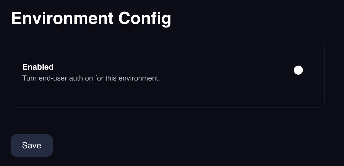 Enable toggle in Configure page